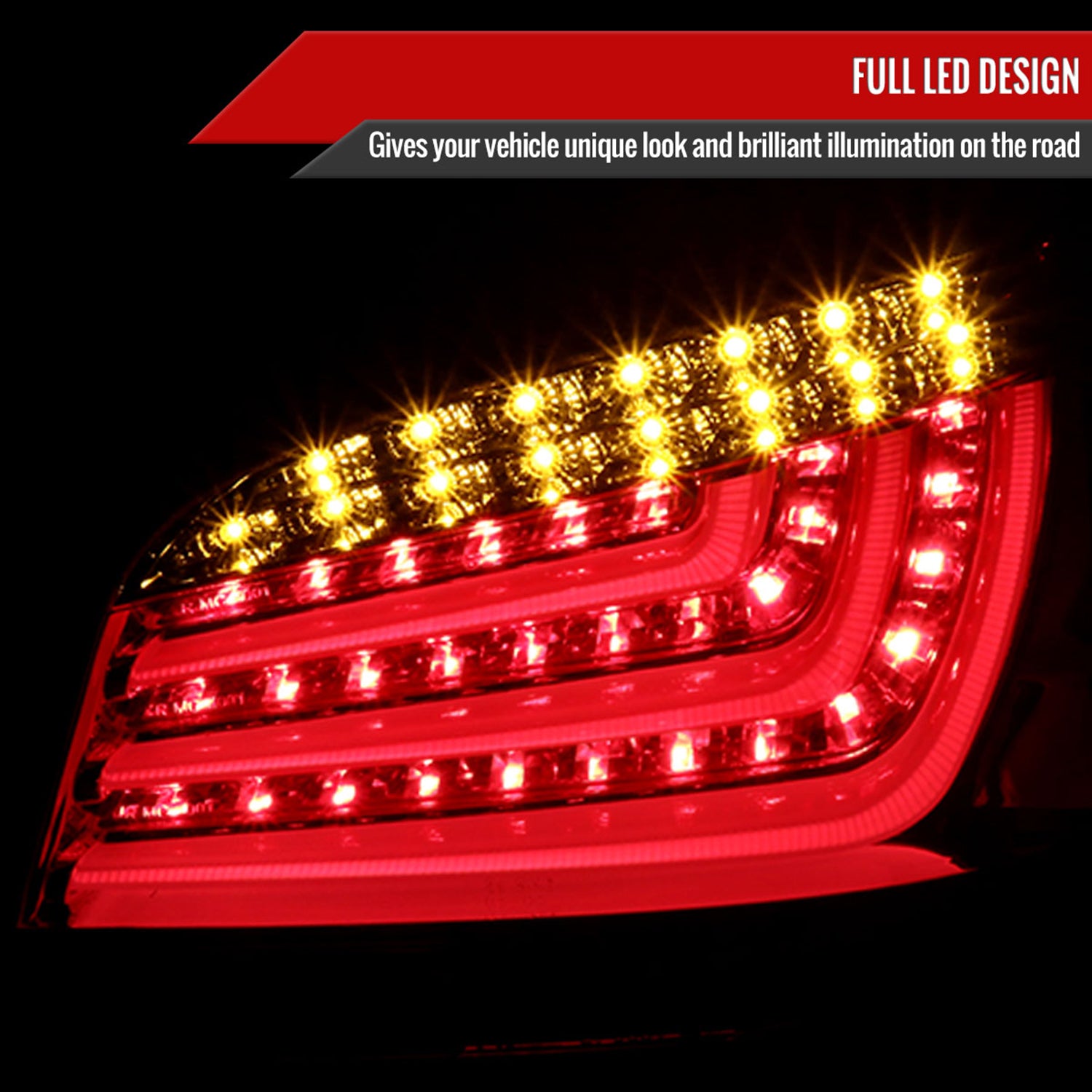 2004-2007 BMW E60 5 Series Sedan LED Tail Lights Chrome/Red Smoke Lens