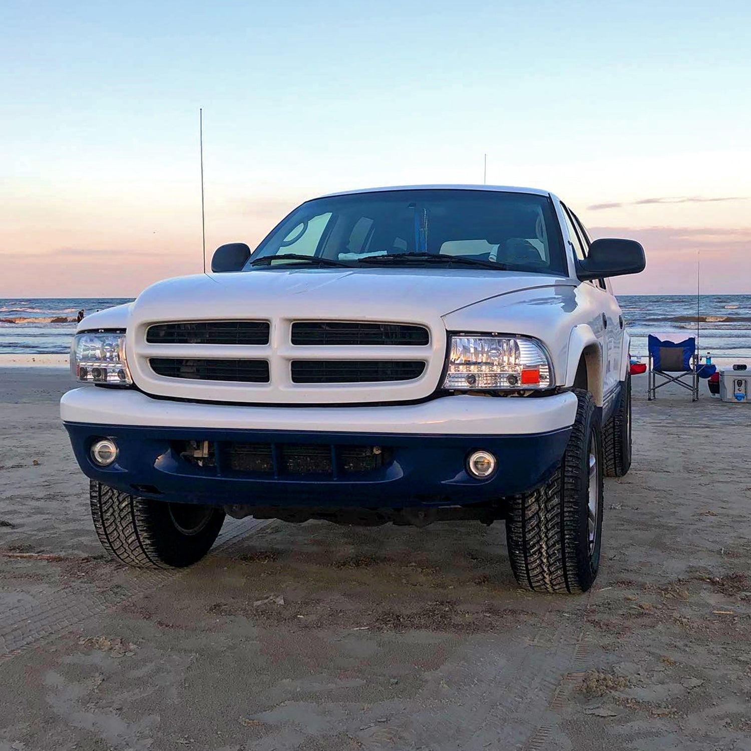 1997-2004 Dodge Dakota/ Durango LED Light Factory Crystal Headlights Chrome