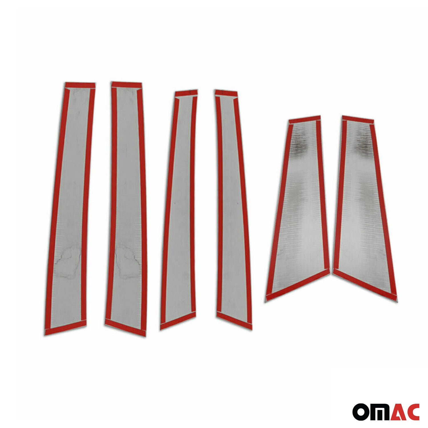 2015-2024 Jeep Renegade Window B Pillar Posts Door Trim Cover Steel Dark 6x