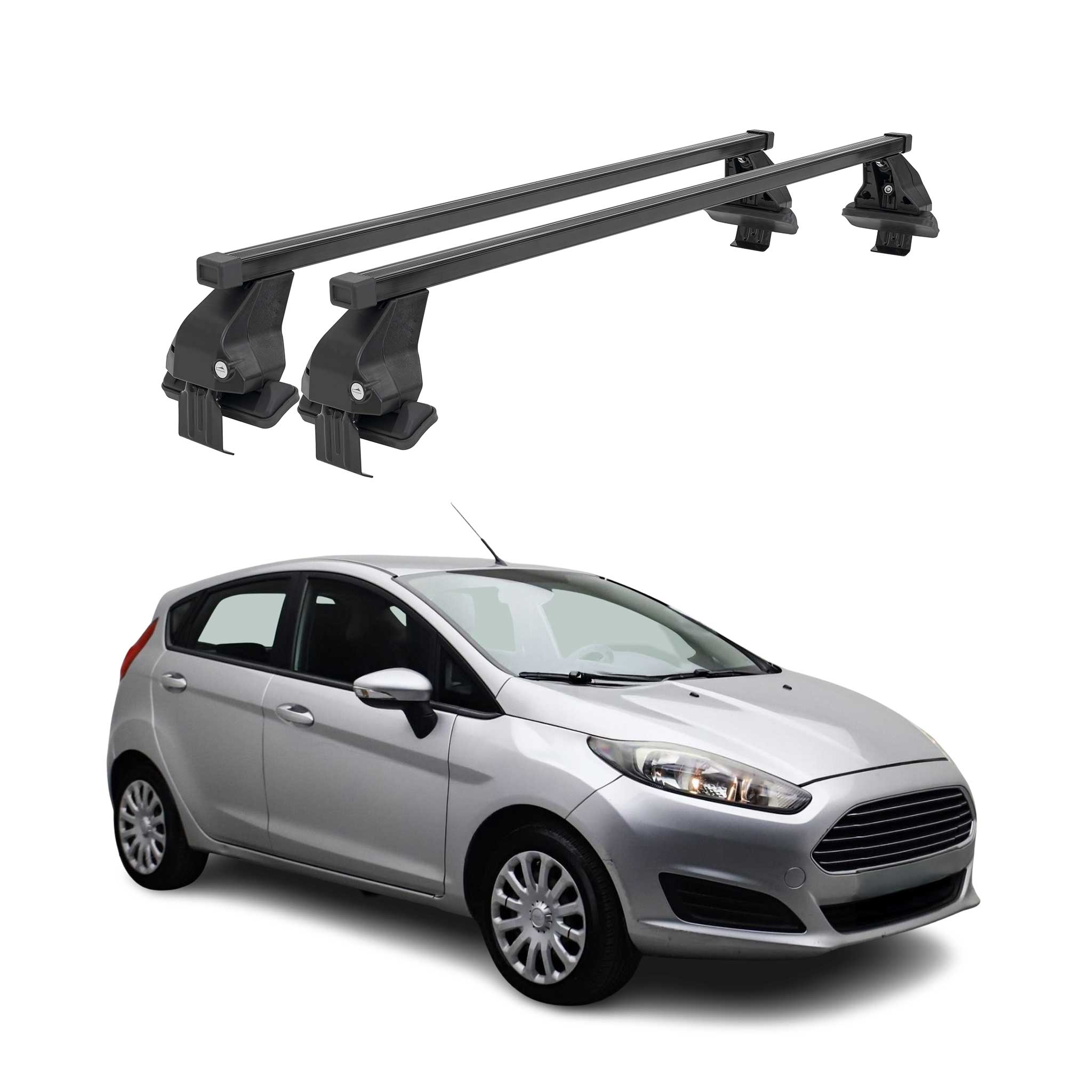 2014-2019 Ford Fiesta Roof Rack Cross Bars Black