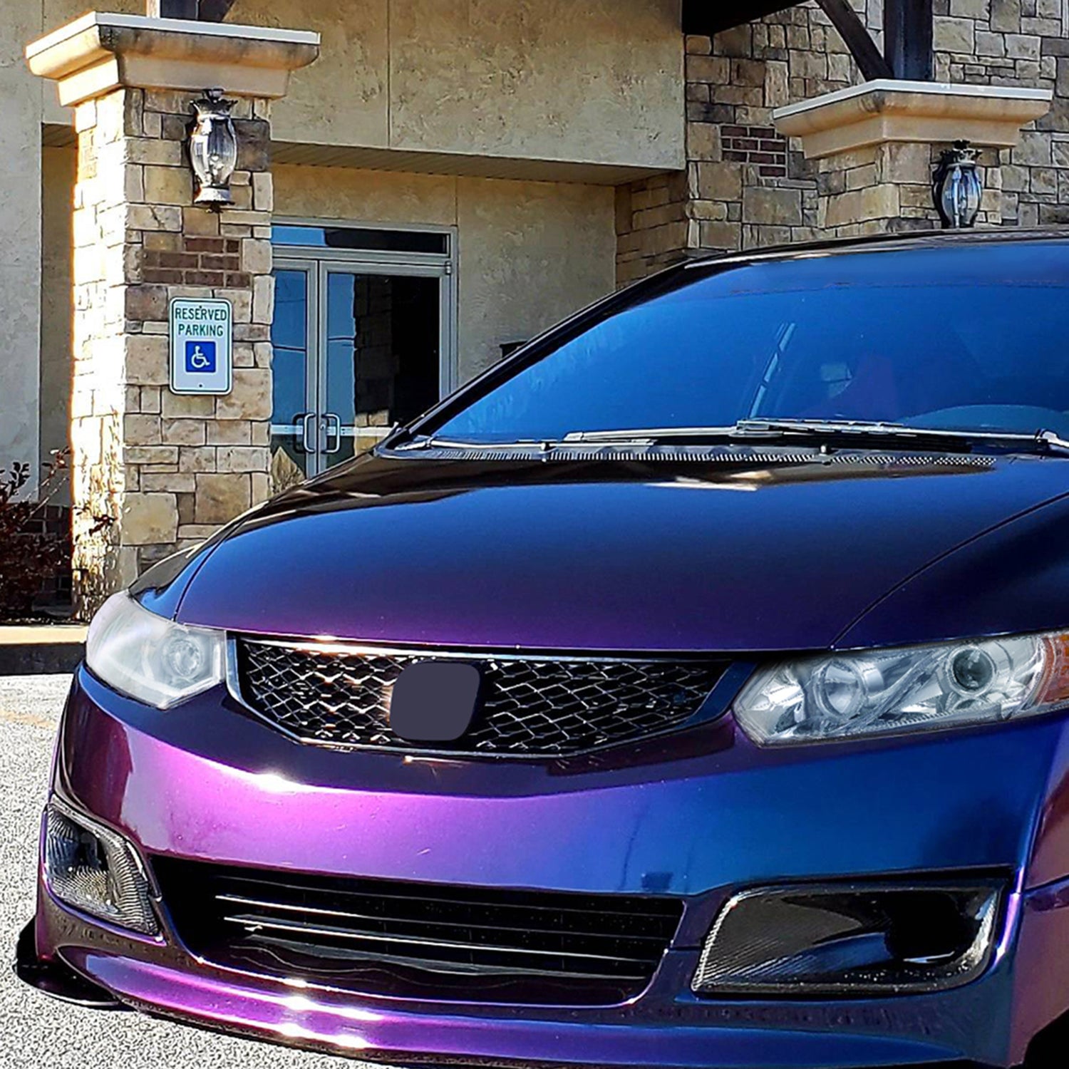 2006-2011 Honda Civic Coupe Projector Headlights LED Light Strips Chrome/Clear