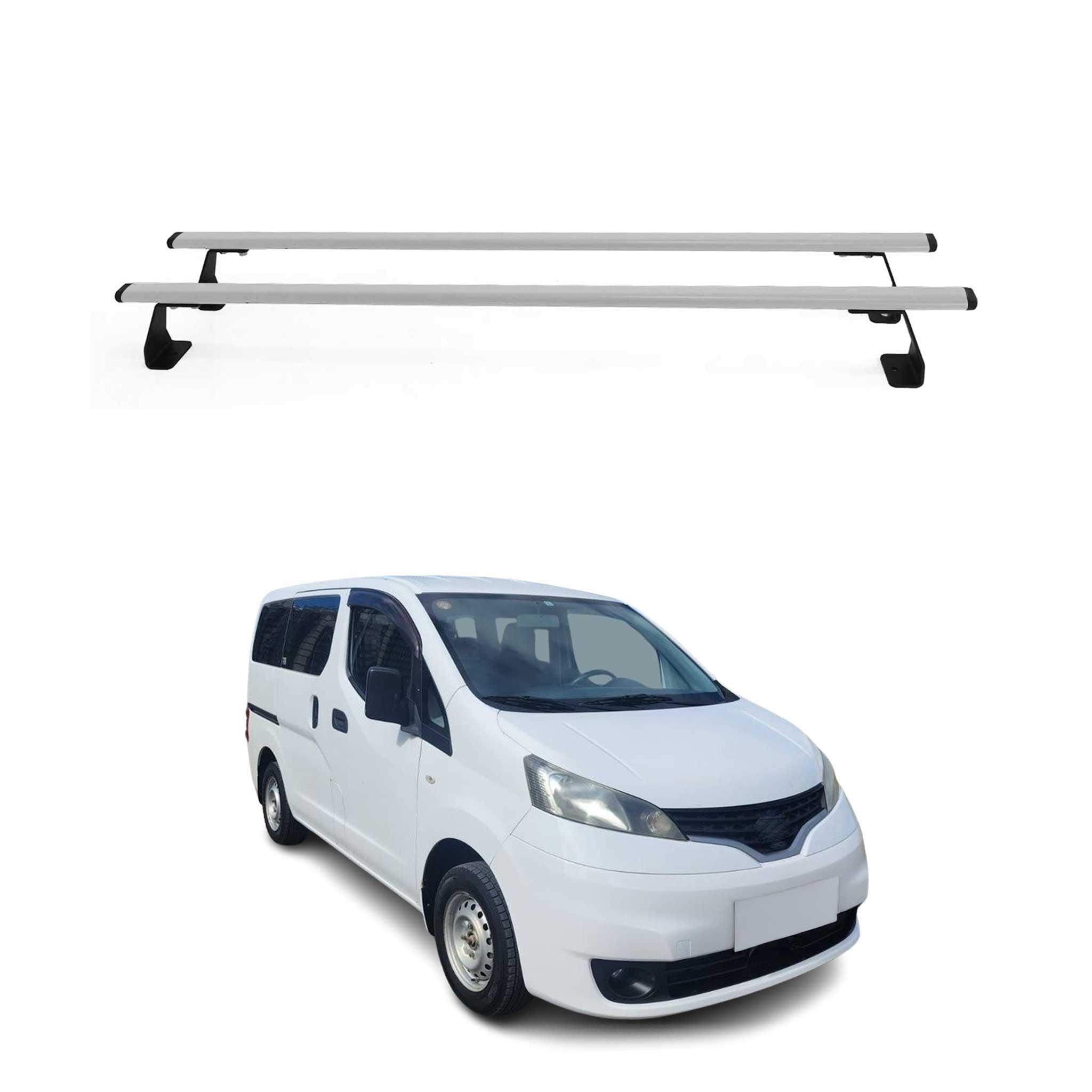 2013-2021 Nissan NV200 Roof Rack Cross Bars Luggage Carrier Steel Silver 2 Pcs