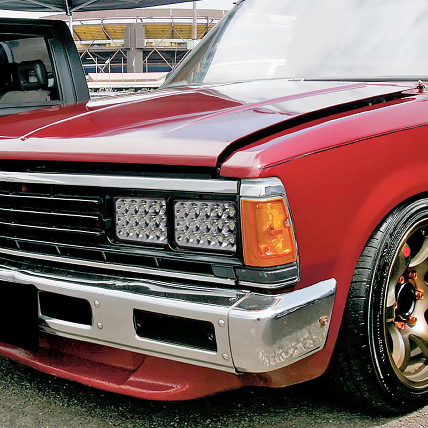 Universal 4"x6" 15-LED Sealed Beam Headlights w/ H4 Plug Black Alu Housing/PMMA