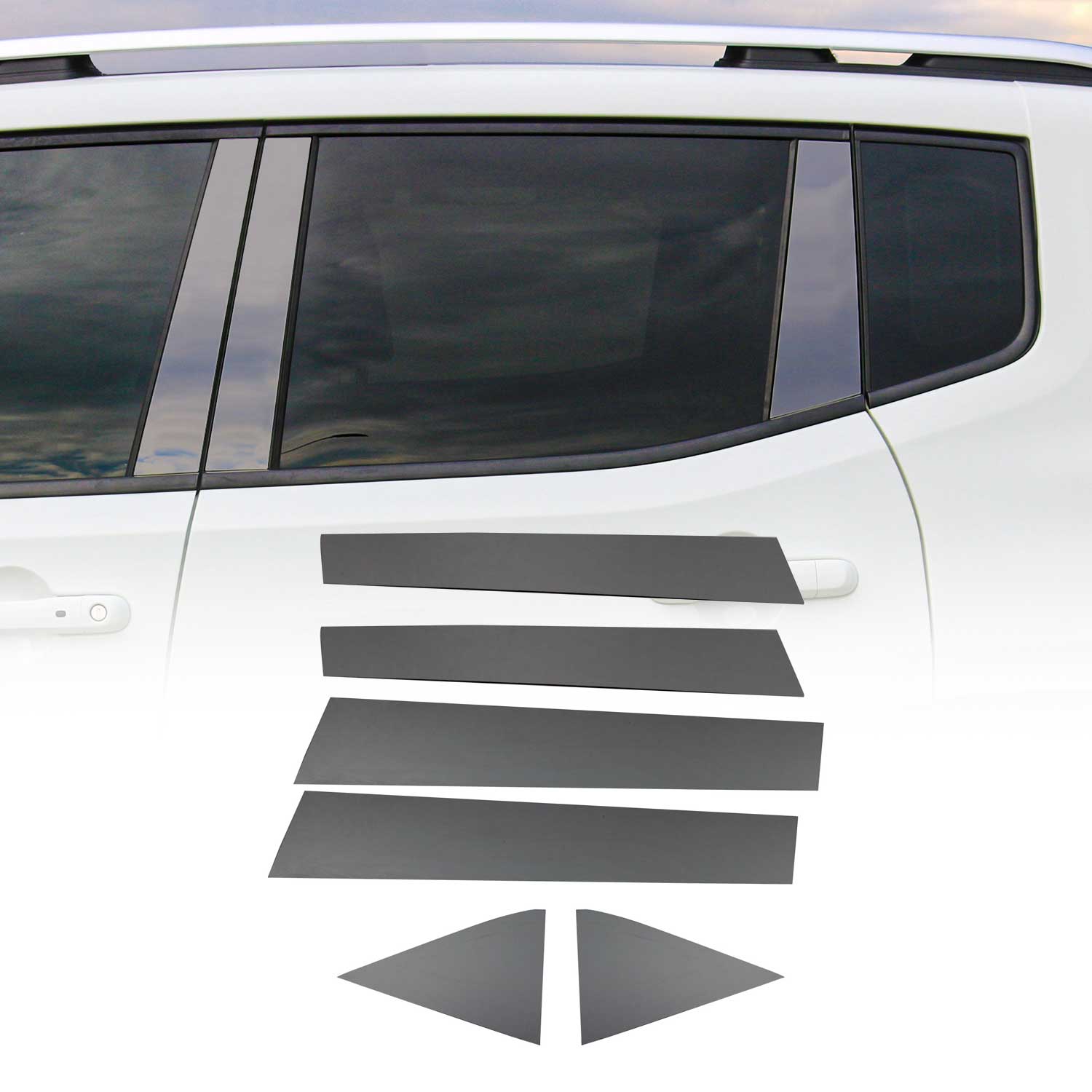 2018-2022 Ford EcoSport Window B Pillar Posts Door Trim Cover Stainless Steel Dark 6x