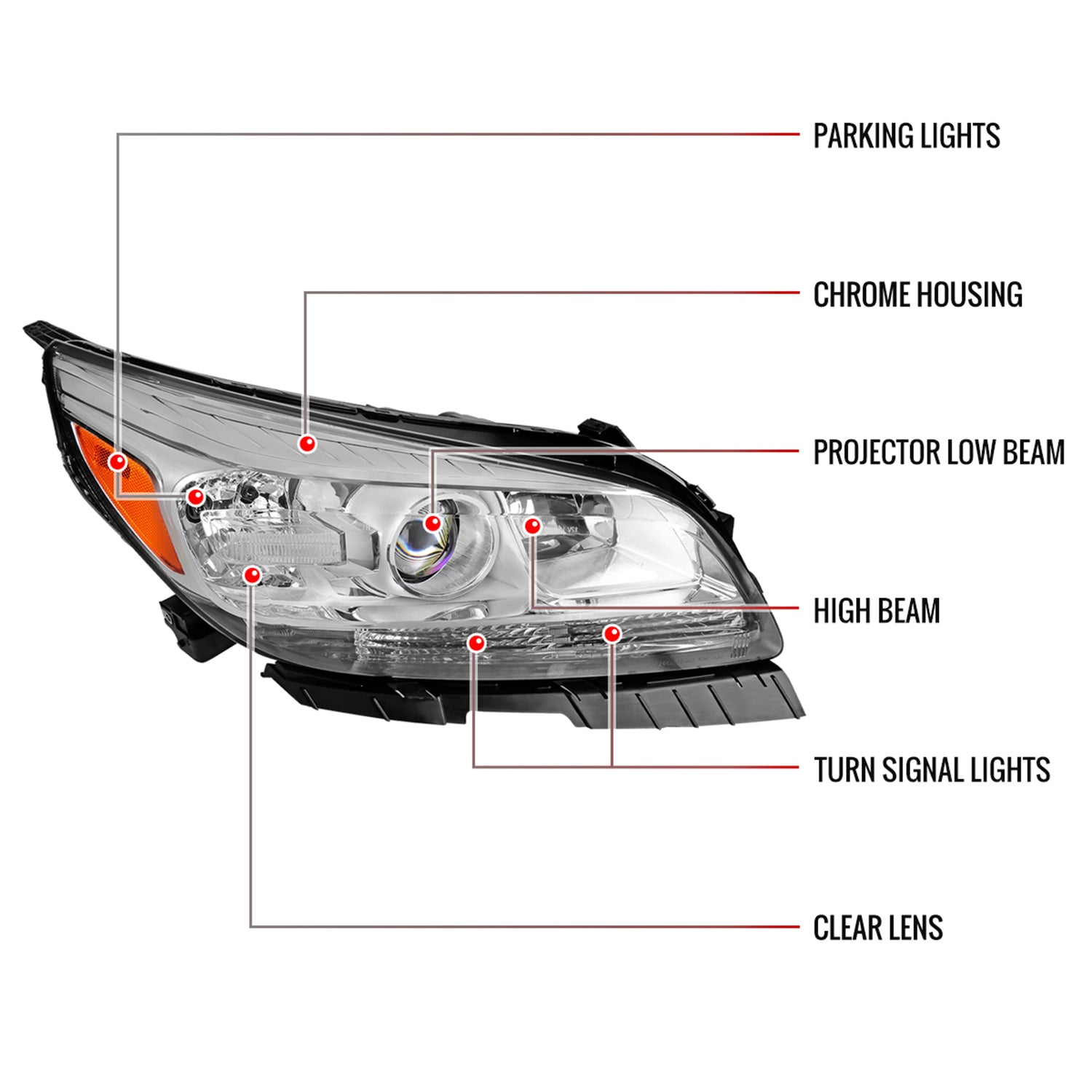 2013-2015 Chevy Malibu / 16 Malibu Limited Headlight Amber Passenger Side