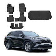 2020-2025 Toyota Highlander Floor Mats & Cargo Liner Full Set All Weather Black