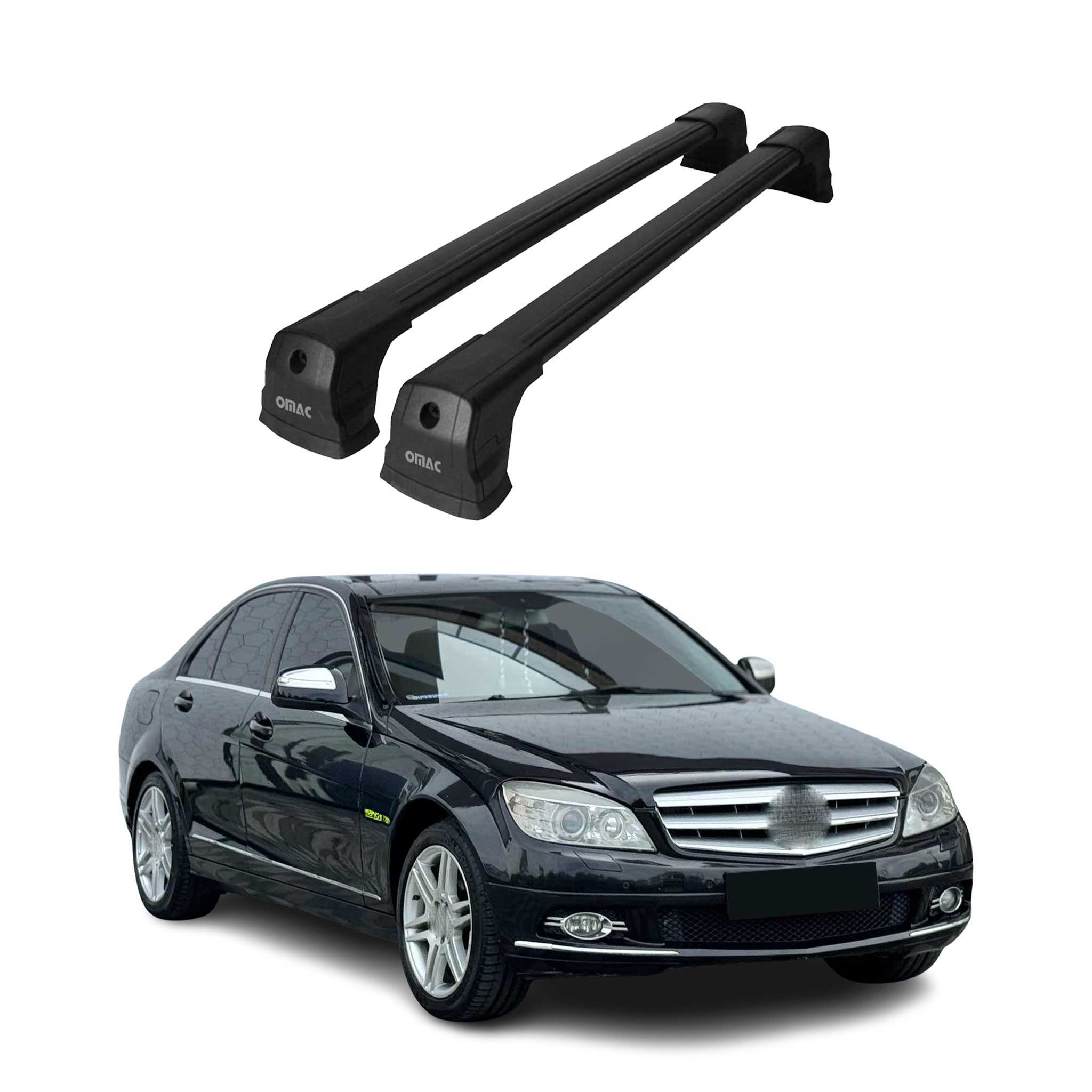 2008-2014 Mercedes C Class C250/C300/C350 SD Roof Racks Cross Bar Black 2x