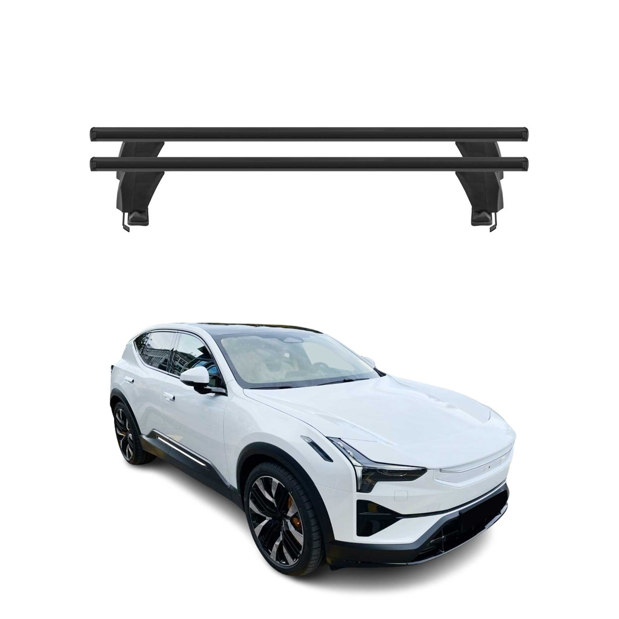 Top Roof Racks Cross Bars Luggage Carrier for Polestar 2 2020-2025 Alu Black 2x