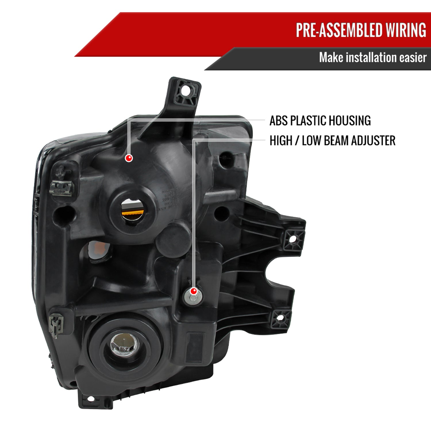 2008-2010 Ford F-250/F-350/F-450 Super Duty Factory Headlights Amber/ Chrome