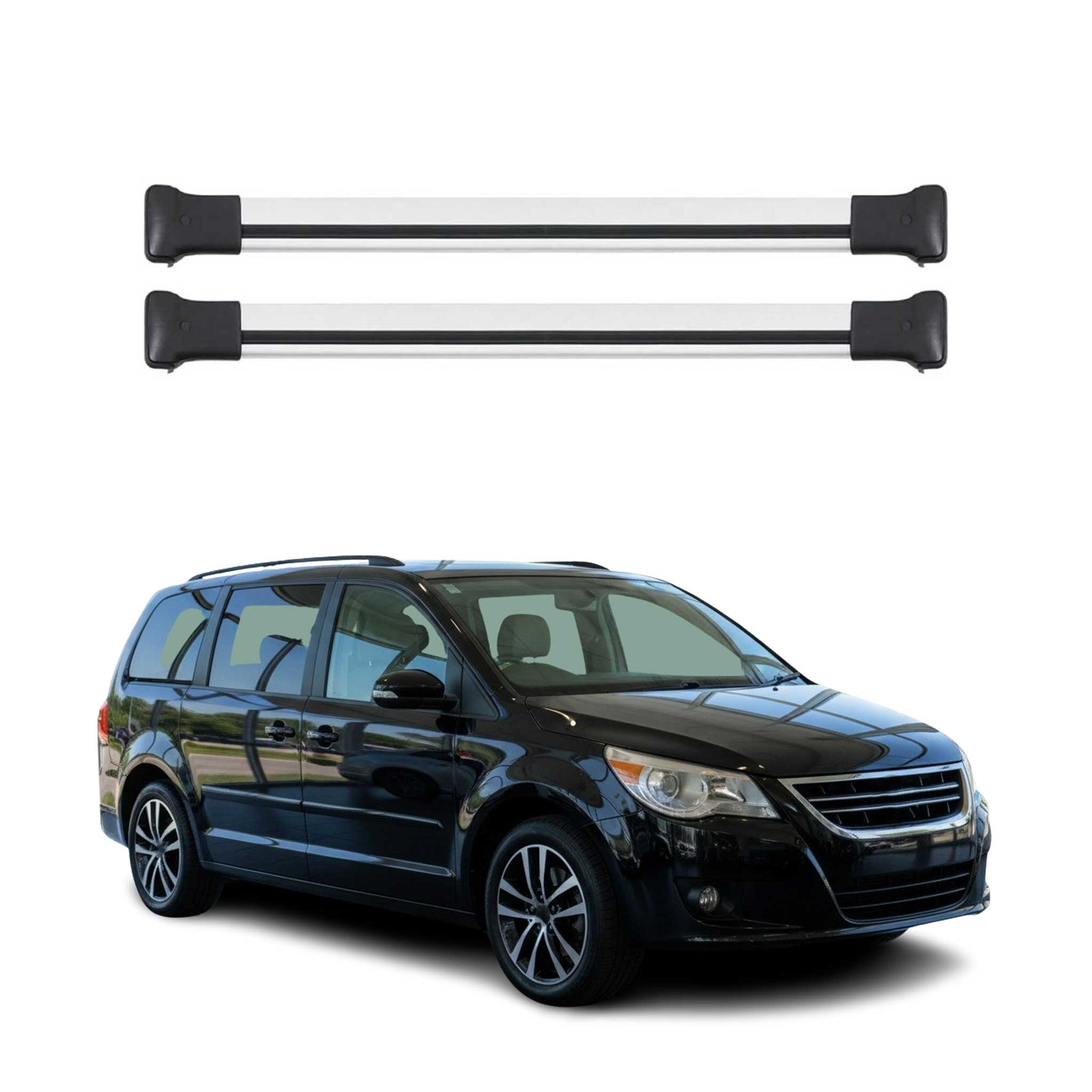 2009-2014 VW Routan Roof Rack Cross Bars Silver