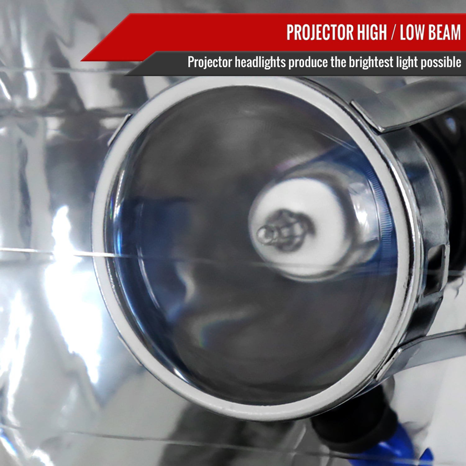 Universal 7"x6" H4 Projector Headlights Chrome Housing/Clear Lens