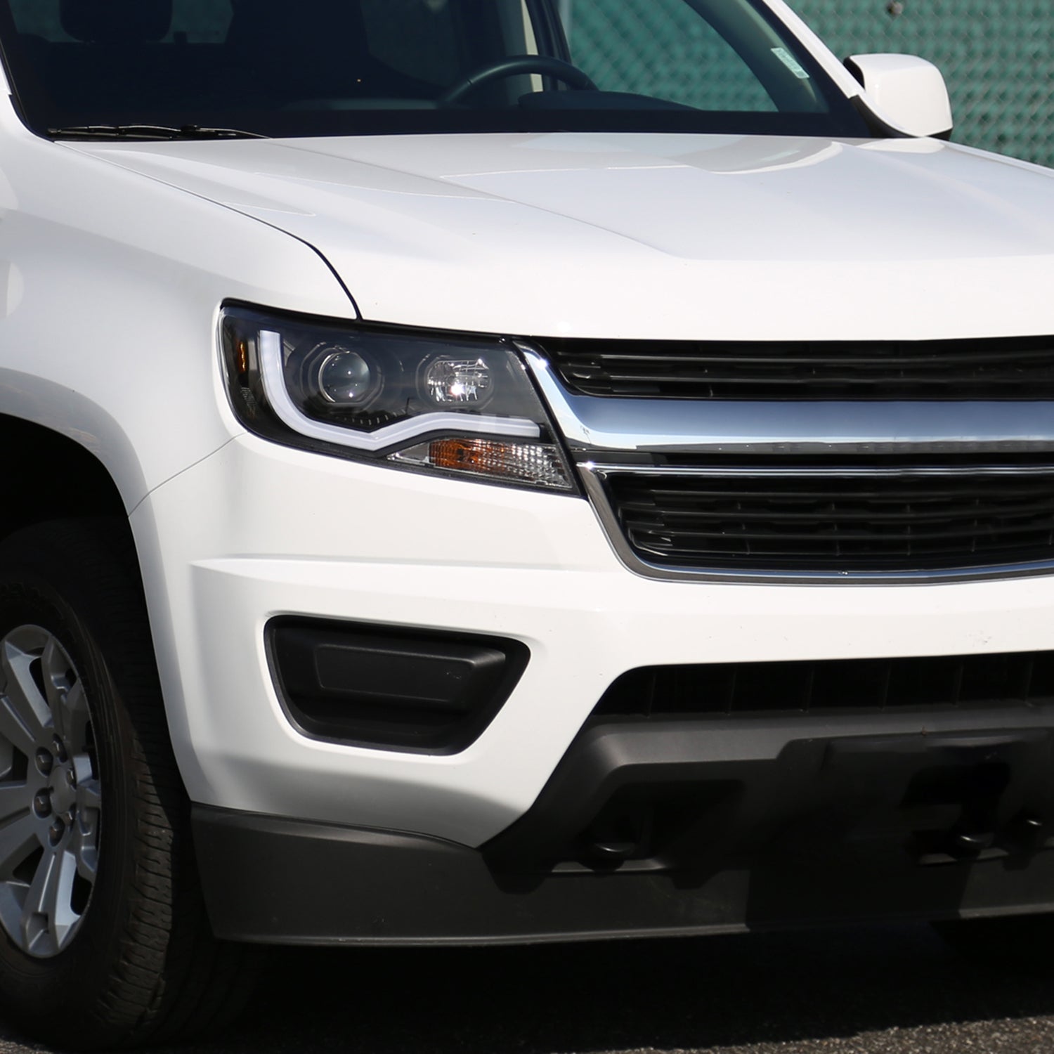 2015-2021 Chevy Colorado LED Bar Projector Headlights Matte Black/Clear Lens