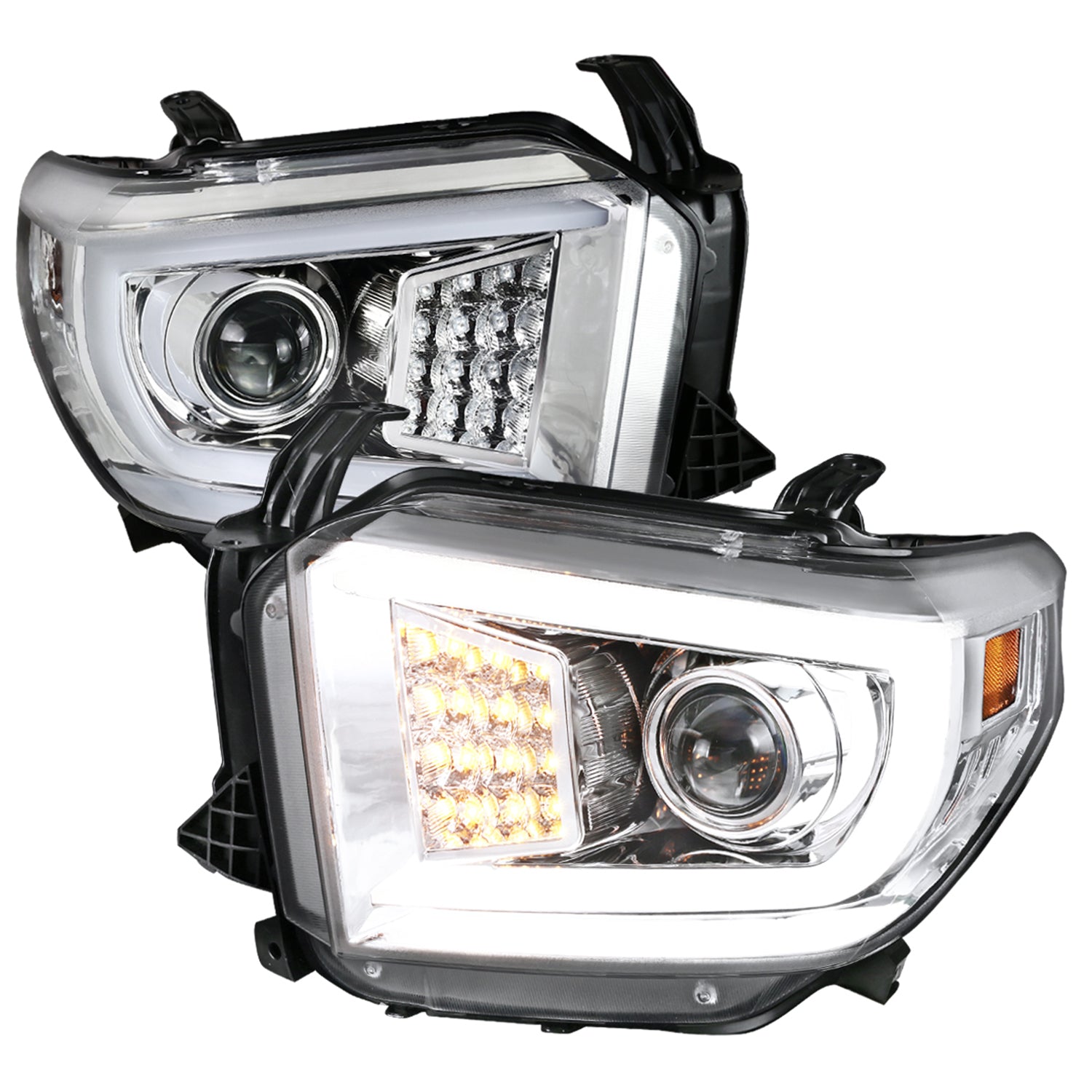 2014-2021 Toyota Tundra LED CBar Projector Headlights LED Signal Lights Chrome