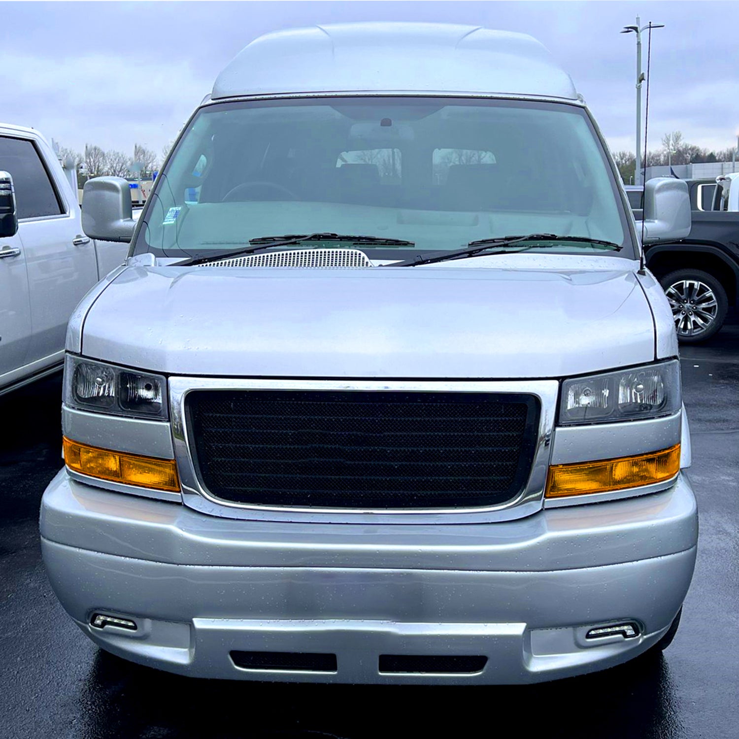 2003-2023 Chevy Express/GMC Savana Factory Headlights Amber Bumper Lamp Black