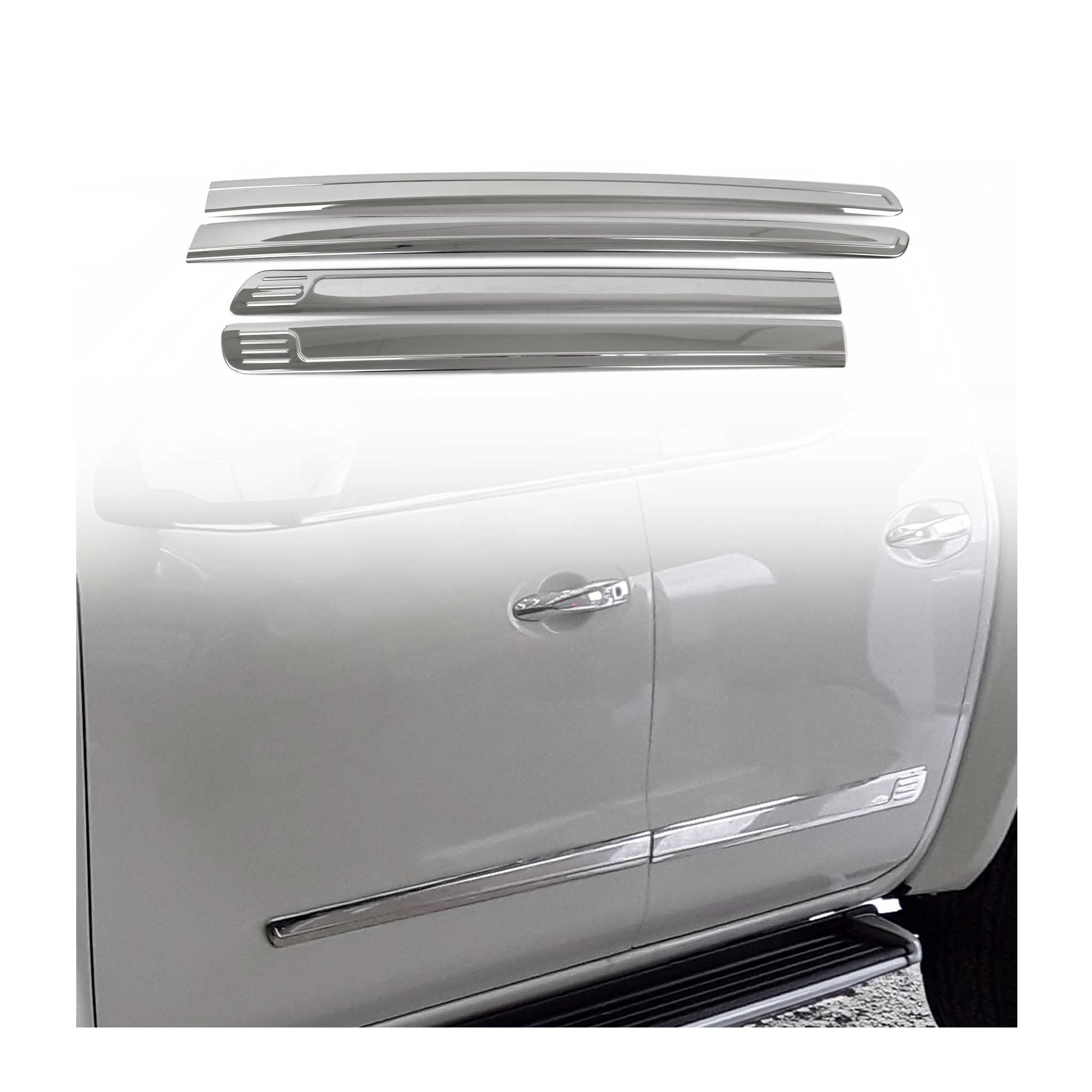 2005-2021 Nissan Frontier Side Door Molding Trim Stainless Steel Silver 4x