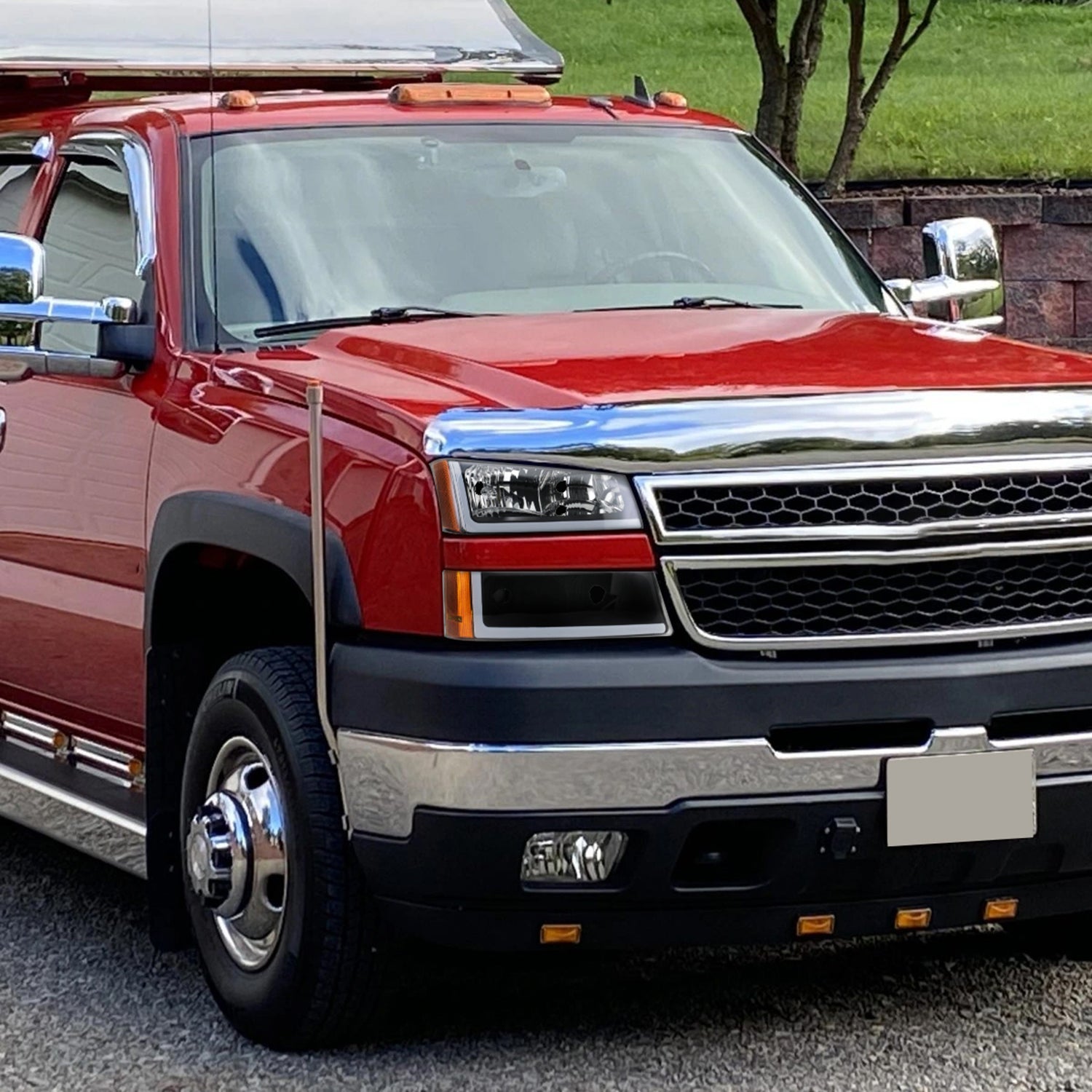 2003-2007 Chevy Silverado /2002-2006 Avalanche LED Bar Factory Headlights Black