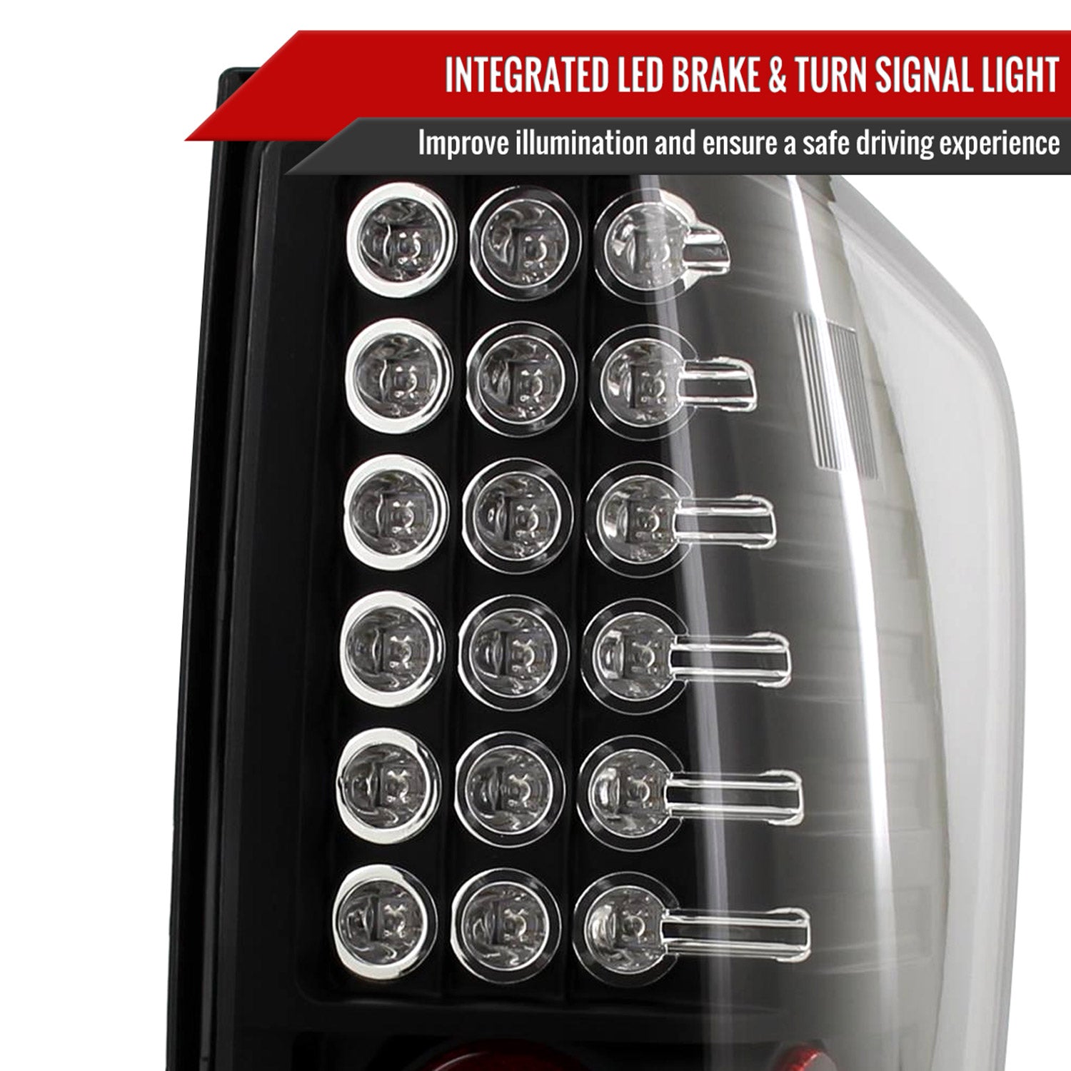 2004-2015 Nissan Titan LED Tail Lights Matte Black Housing/Clear Lens