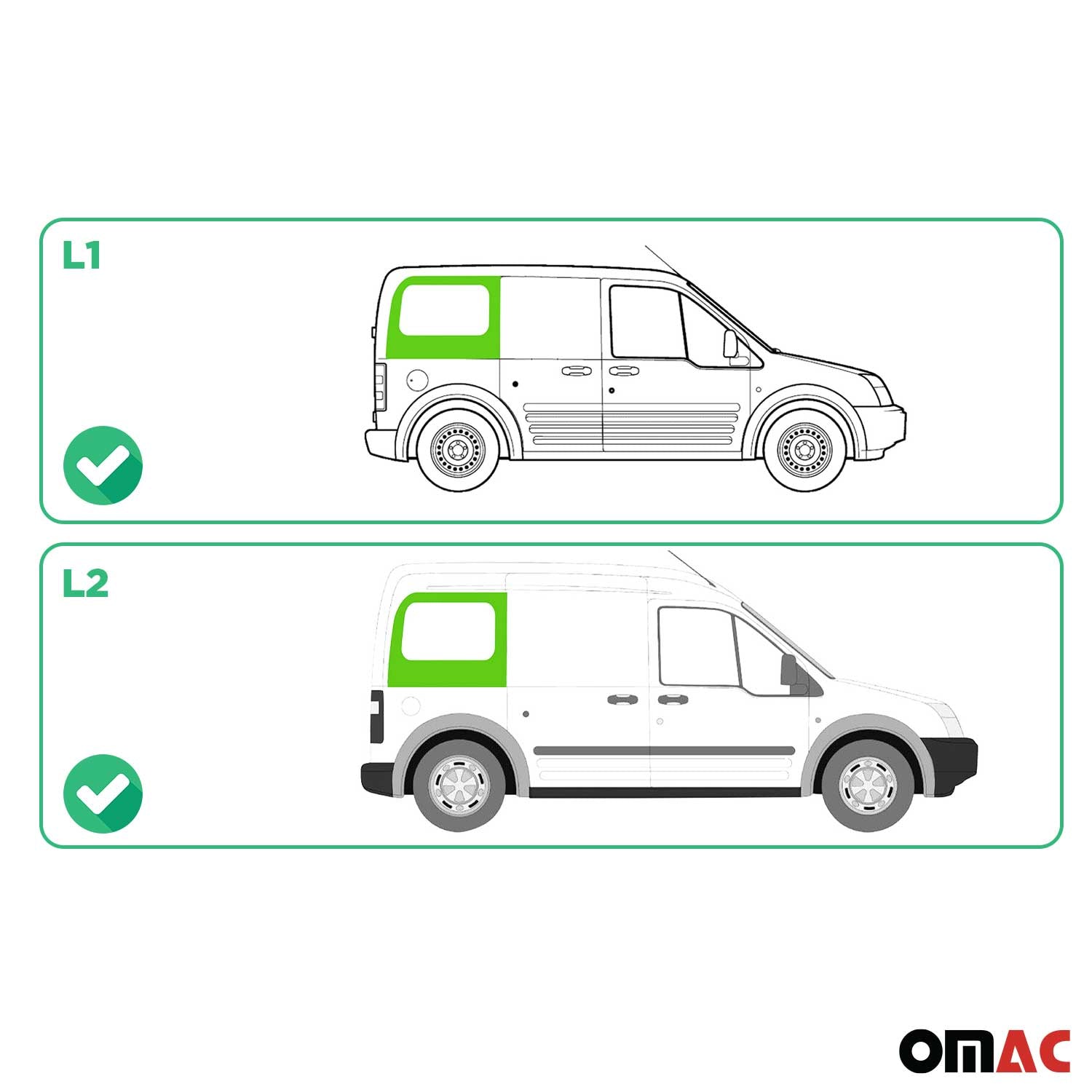 2010-2013 Ford Transit Connect Window Glass Fit Kit Right Sliding Door L1 L2