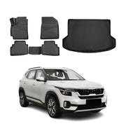 2021-2026 Kia Seltos Floor Mats & Cargo Liner Full Set Black