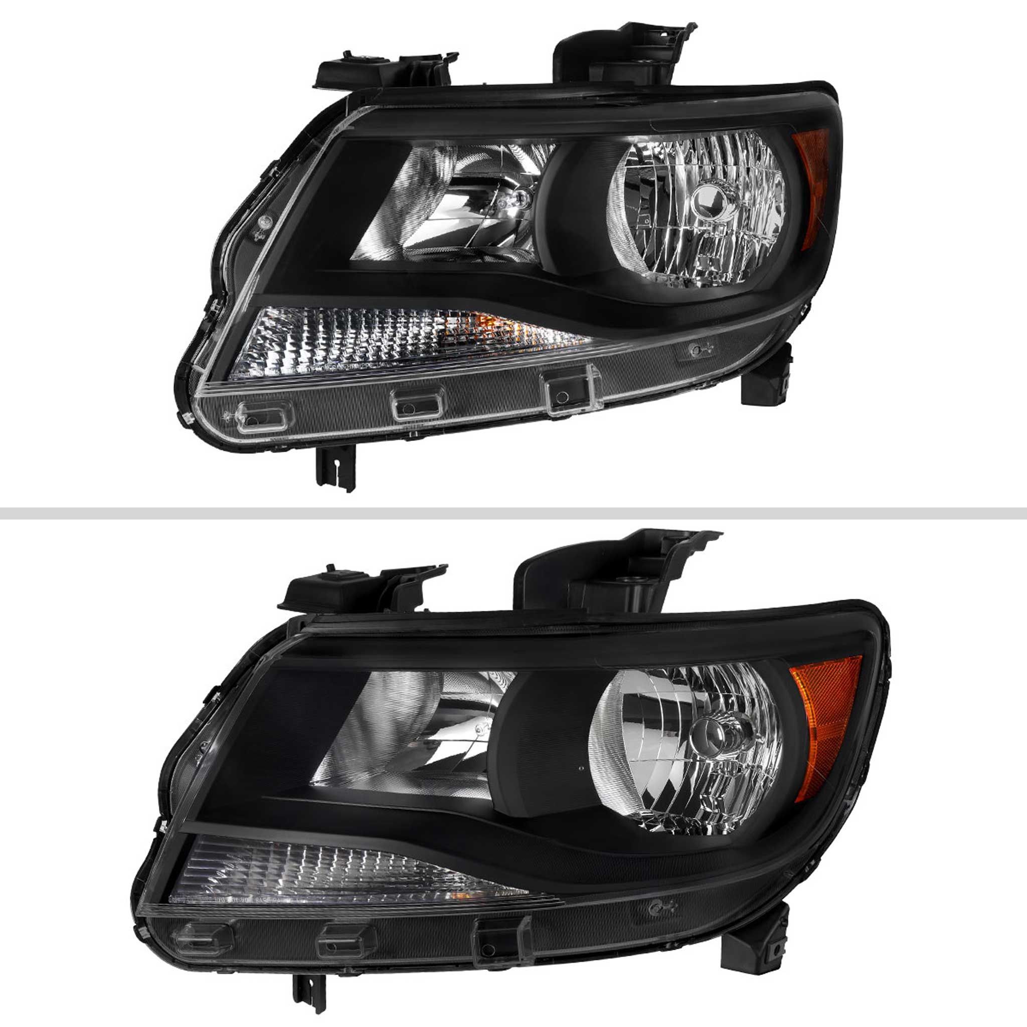 For Chevrolet Colorado 2015-2022 Factory Headlights Matte Black Housing Clear Lens