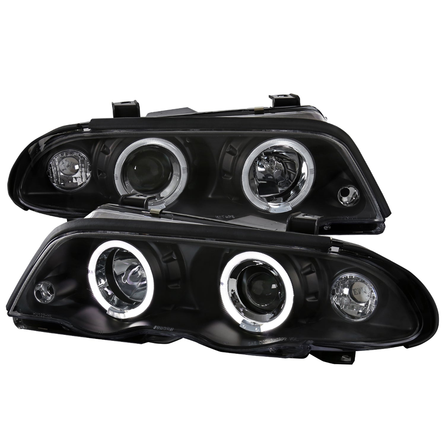 1999-2001 BMW E46 3 Series Sedan Dual Halo Projector Headlights Matt Black