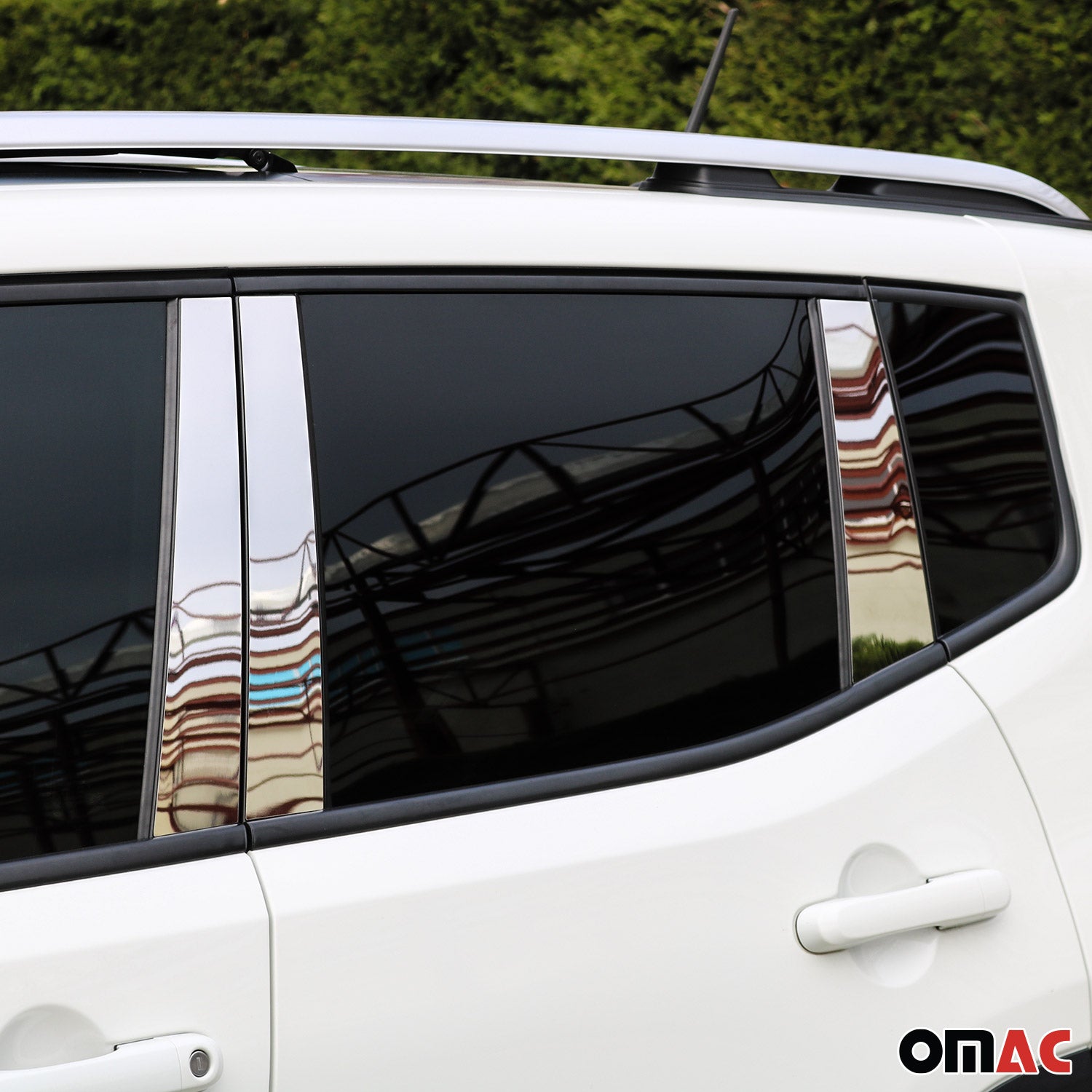 2015-2024 Jeep Renegade Window Pillar Posts Door Trim Cover Steel Silver 6x