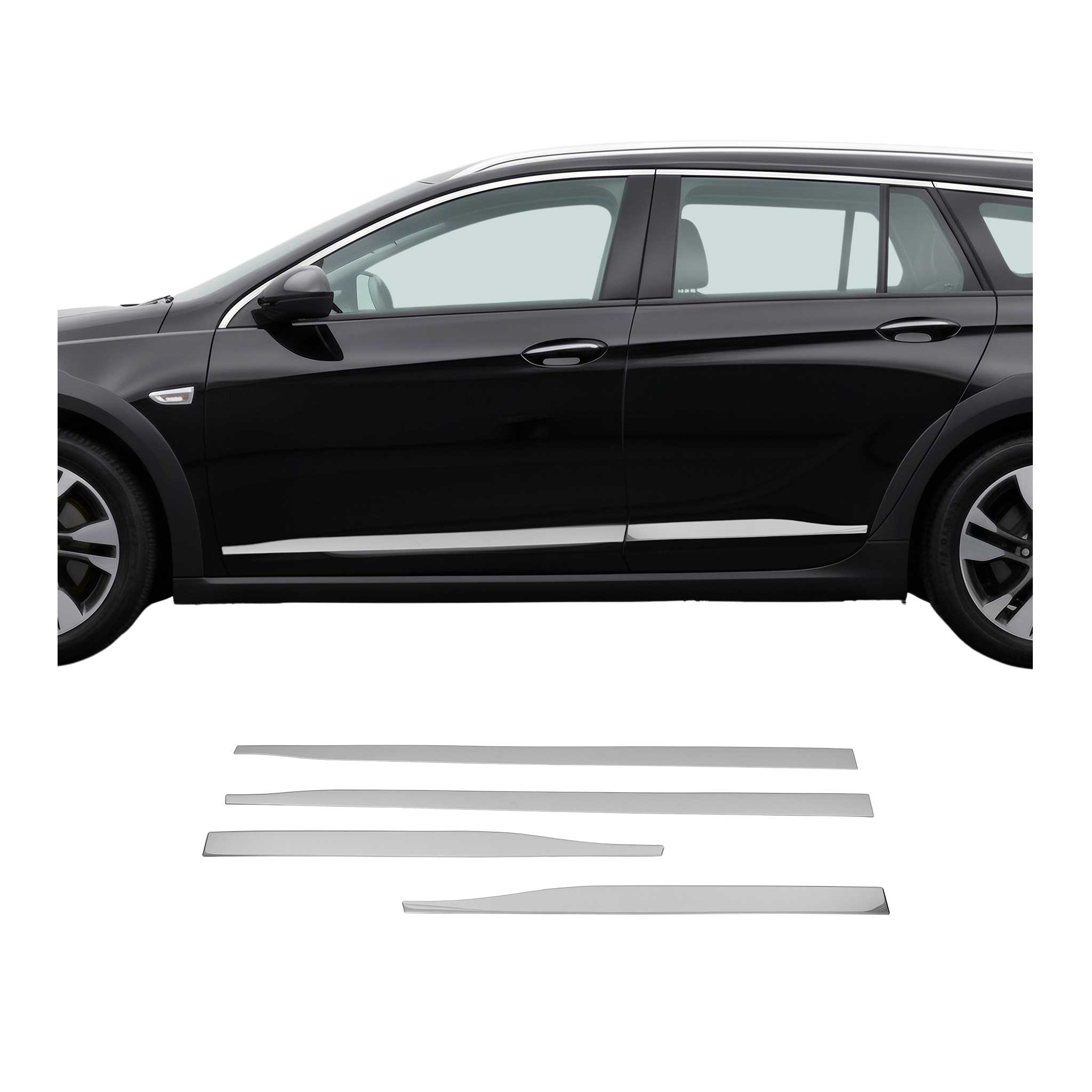 2018-2020 Buick Regal TourX Side Door Molding Trim Stainless Steel Silver 4x