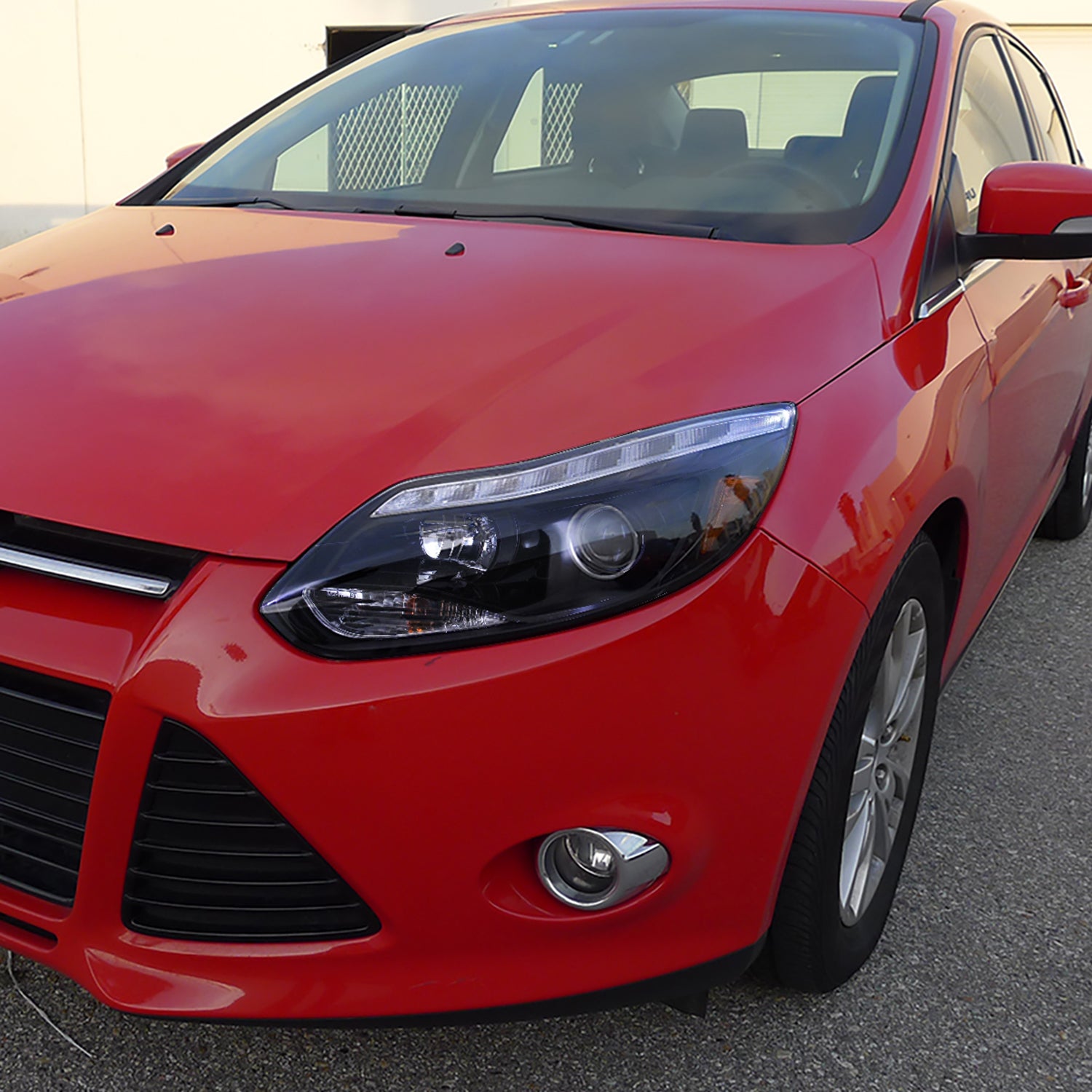 2012-2014 Ford Focus Projector Headlights LED Light &Turn Signal Lights Black