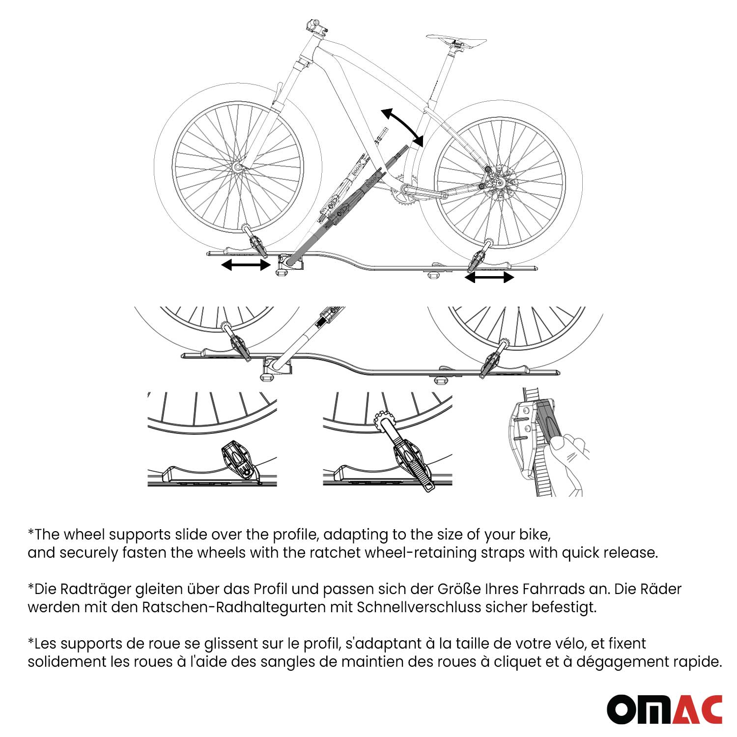 Car Rooftop Mount Bike Rack Carrier Bicycle Universal Lockable Silver