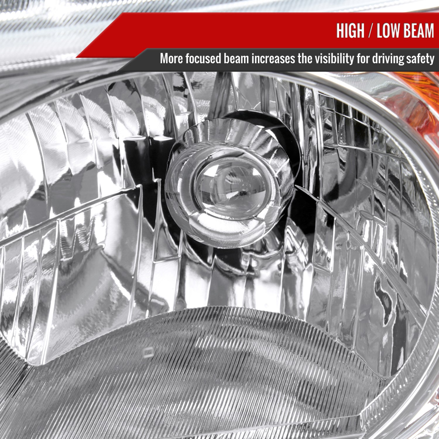 2003-2008 Honda Element Factory Style Headlights Chrome Housing/Clear Lens