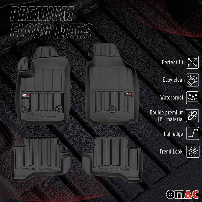 2013-2019 Fiat 500e Premium Floor Mats Liners Full Set All Weather Heavy Duty