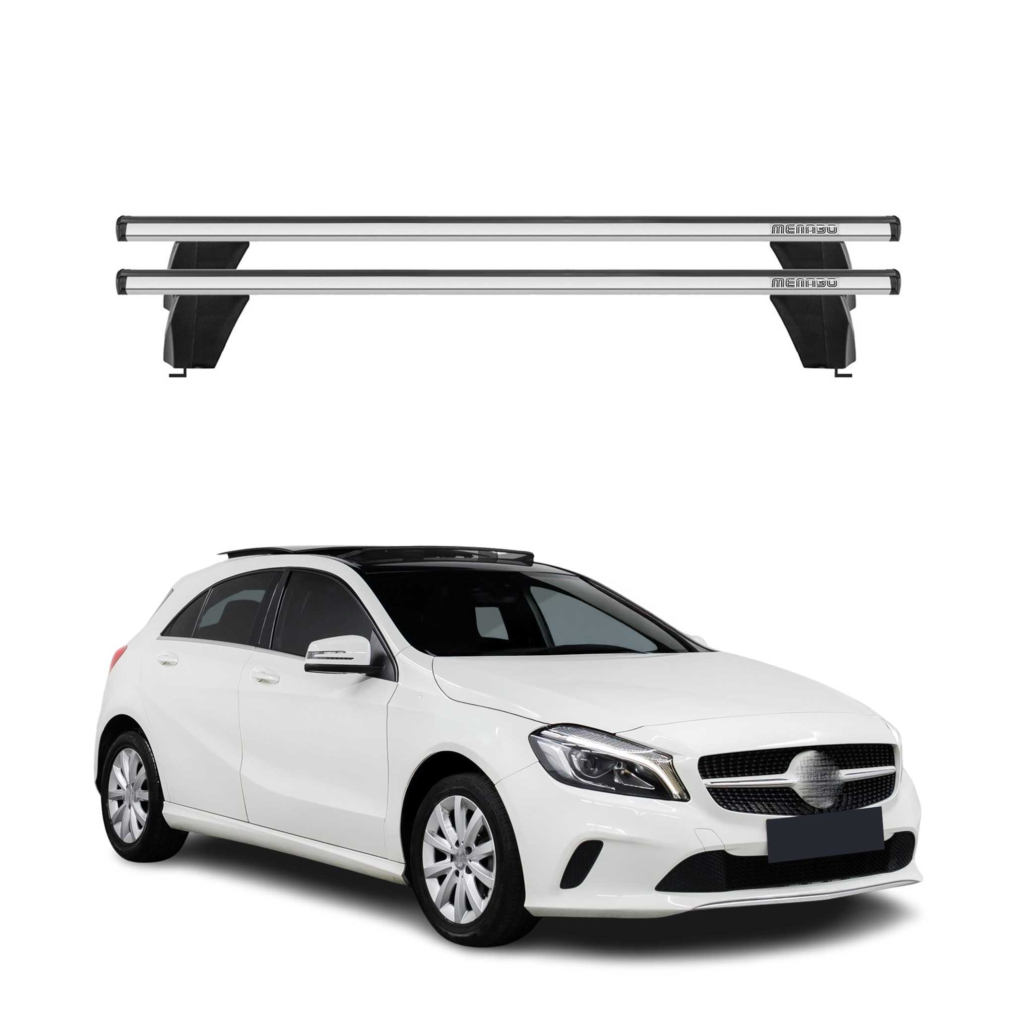 2013-2018 Mercedes A Class W176 Hatchback Roof Rack Cross Bars Silver