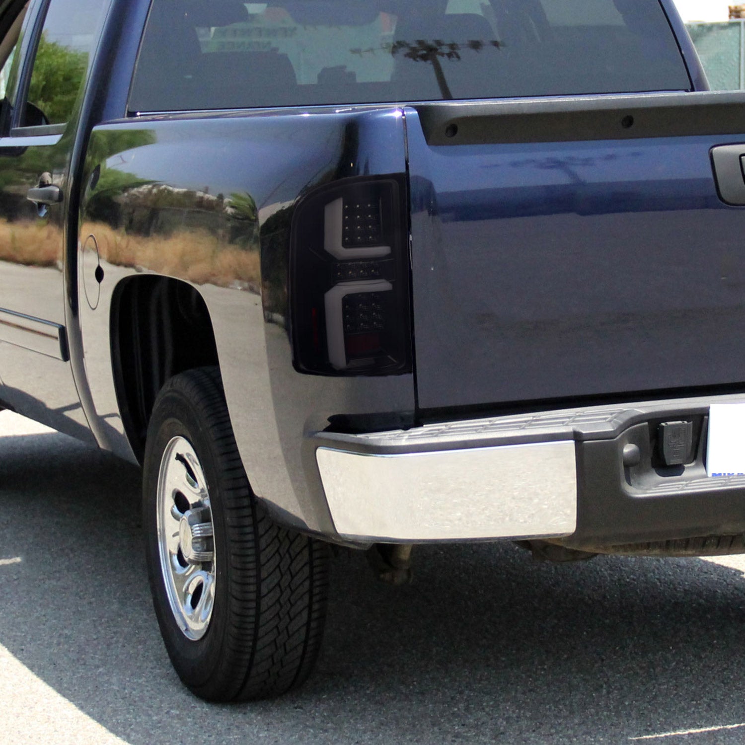 2007-2013 Chevy Silverado 1500 2500HD 3500HD LED Tail Lights White Bar Smoke