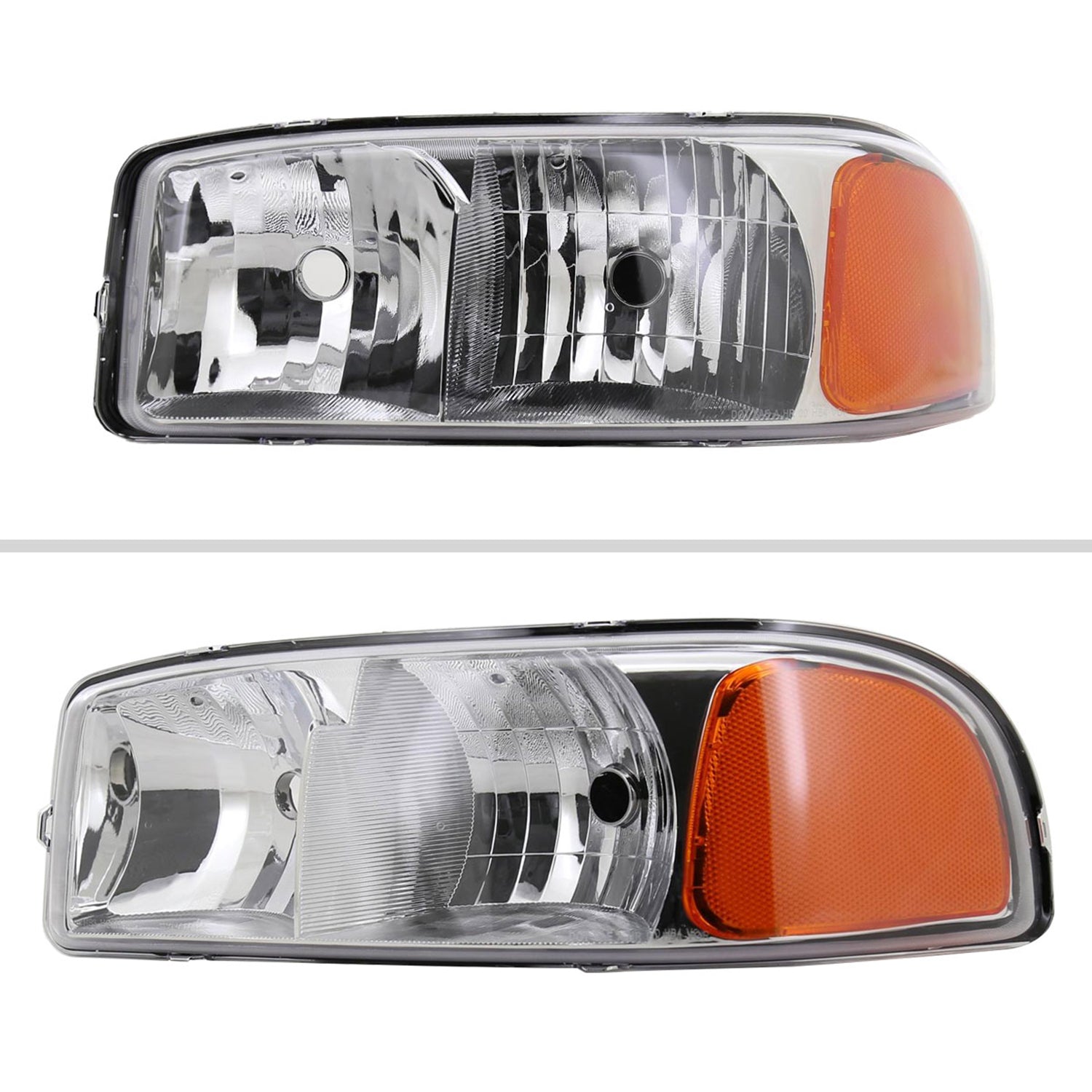 1999-2006 GMC Sierra/Yukon/Yukon XL Headlights Amber Reflector Chrome