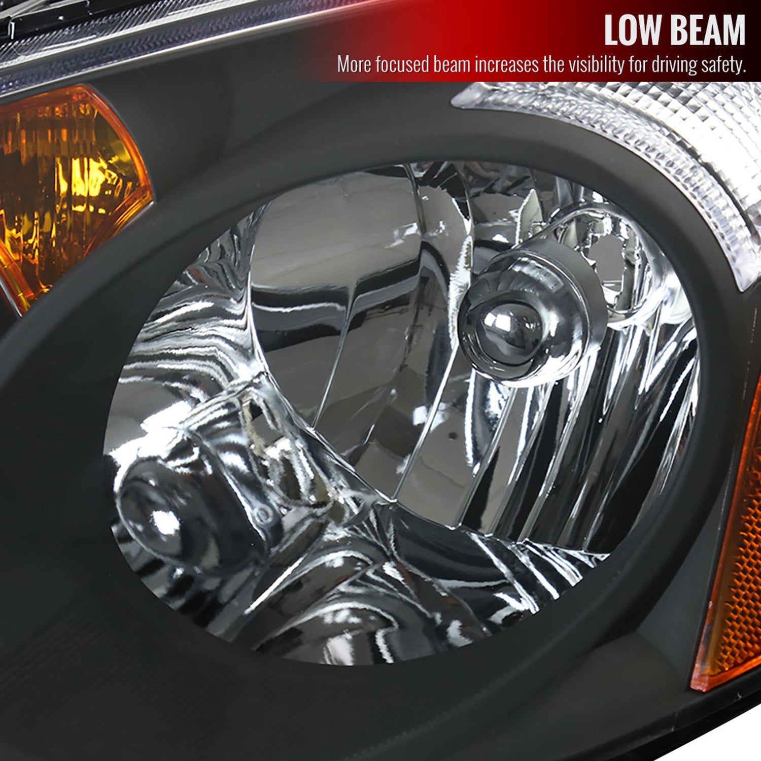 2002-2004 Acura RSX Factory Headlights w/Amber Reflectors Matt Black/Clear