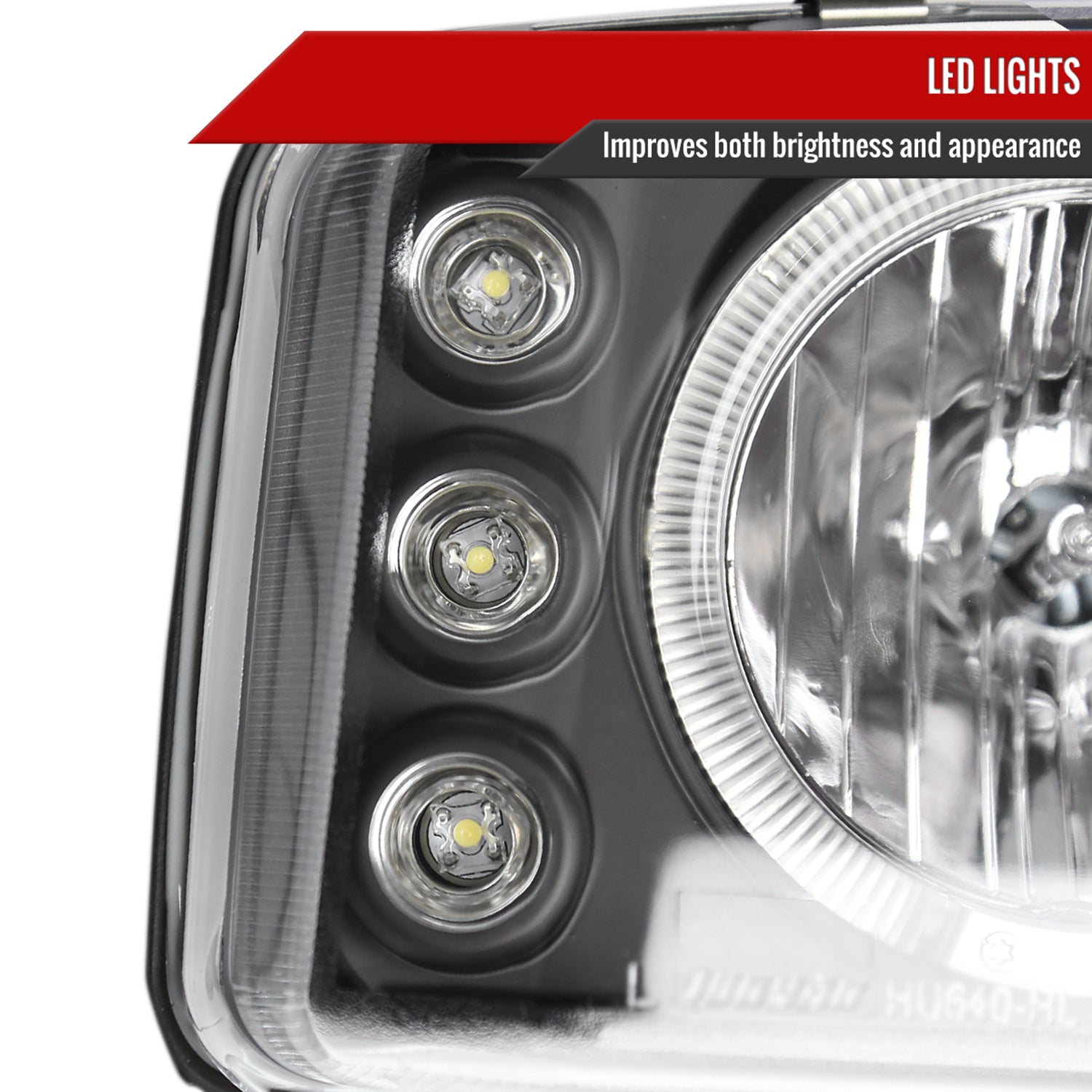 1999-2006 GMC Sierra/Yukon XL/SLT Dual Halo Headlights&Bumper Lights Black