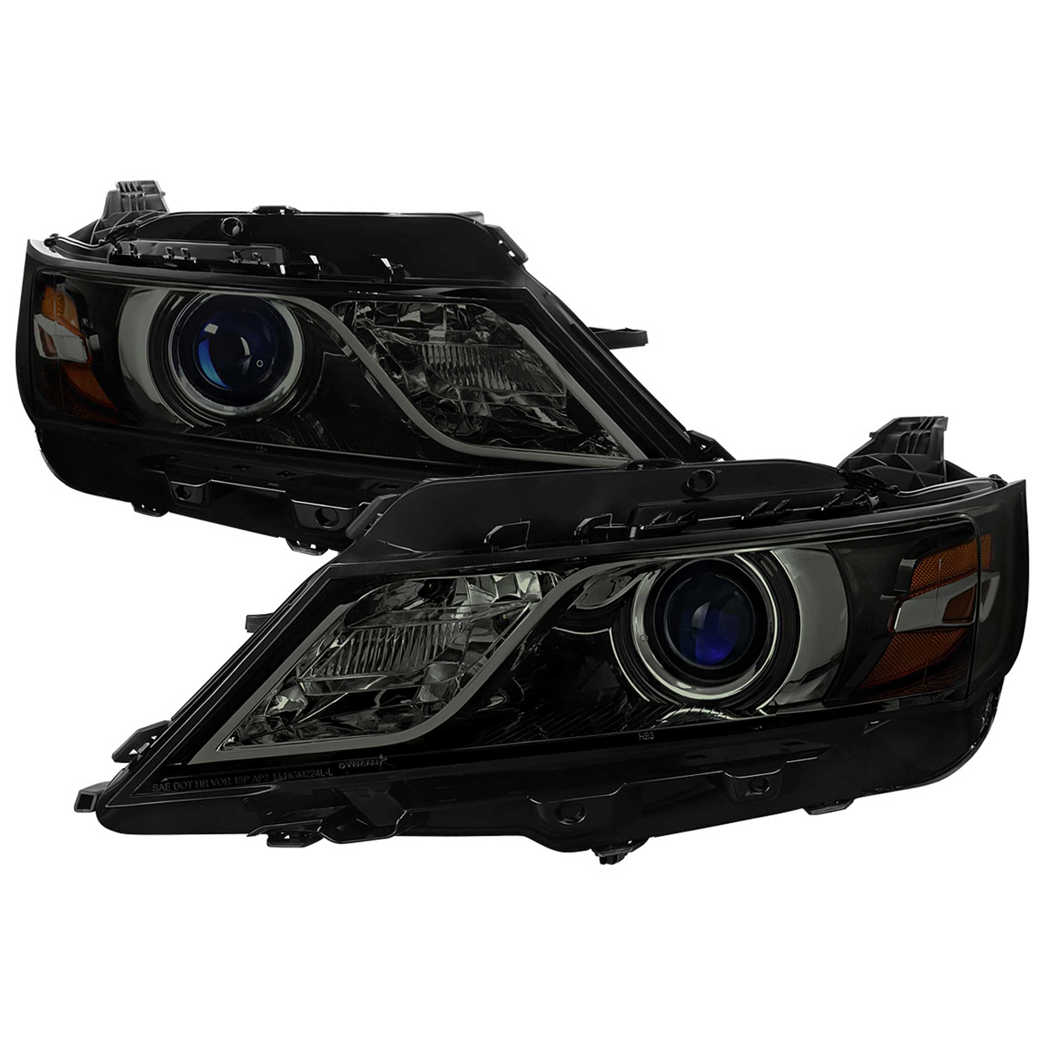 For Chevrolet Impala 2014-2020 Factory Style Projector Headlights Glossy Black Housing Smoked Lens