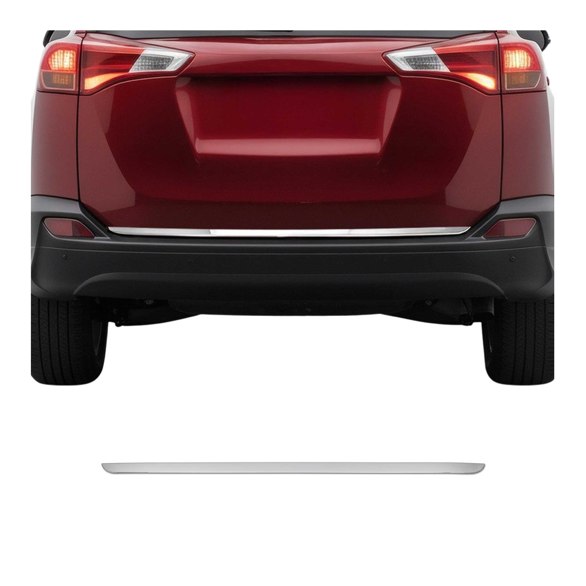 2013-2015 Toyota RAV4 Rear Trunk Lid Molding Trim Stainless Steel Silv ...