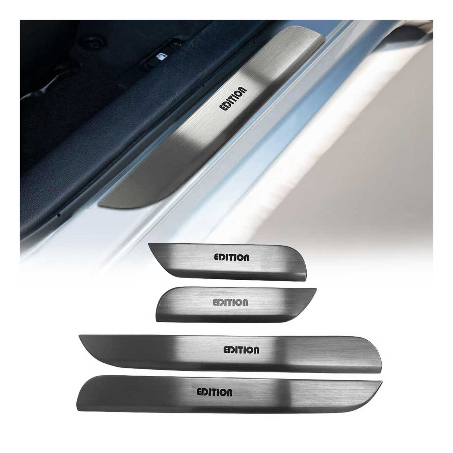 2018-2026 Volvo XC60 Door Sill Scuff Plate Scratch Protector Stainless Steel Silver 4x
