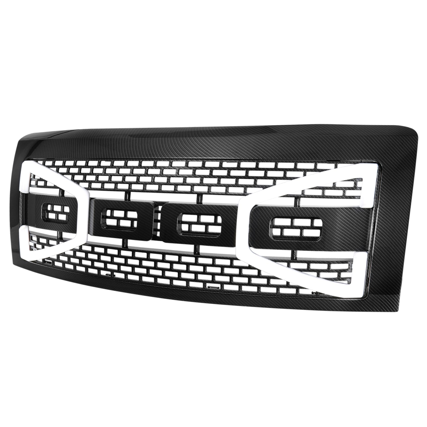 2009-2014 Ford F-150 Carbon Fiber Look Raptor Mesh Grille w/LED Light Bar