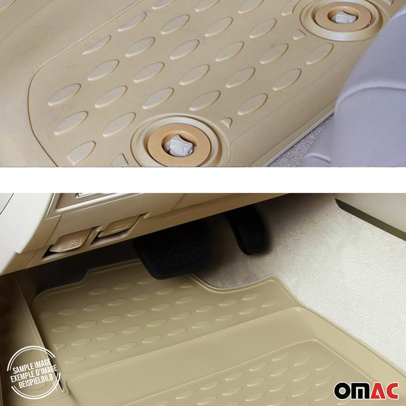 OMAC Floor Mats Liner for Volvo S40 2004-2012 Beige TPE All-Weather 4 Pcs