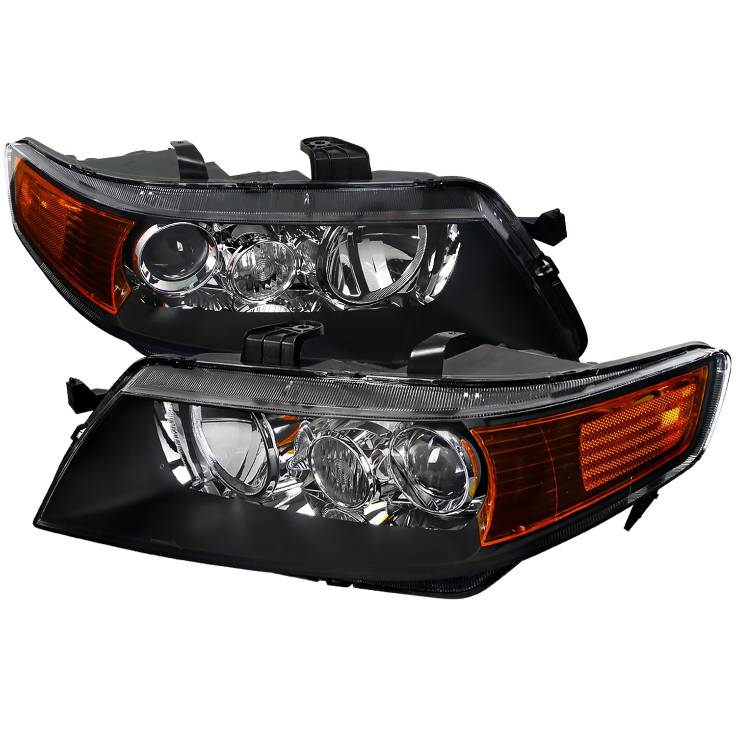 2004-2005 Acura TSX Projector Headlights Matte Black Housing/Clear Lens