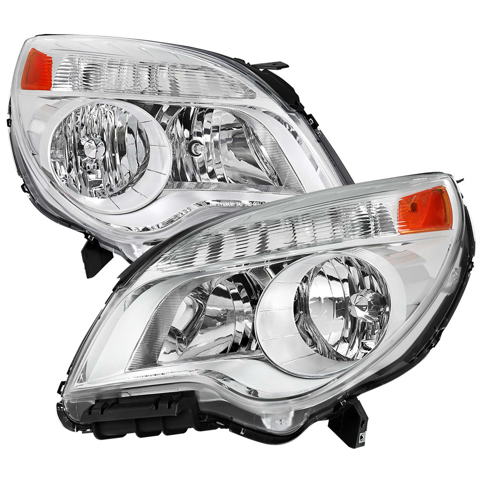 For Chevrolet Equinox 2010-2015 Factory Style Headlights Chrome Housing Clear Lens