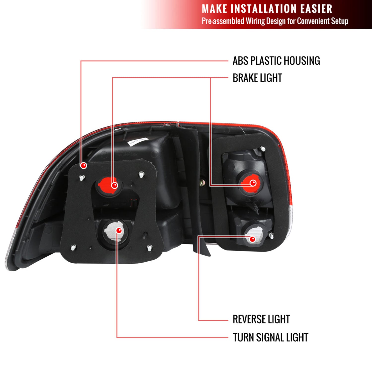 1996-1998 Honda Civic Sedan Tail Lights w/ Bulbs Chrome/Red Clear Lens