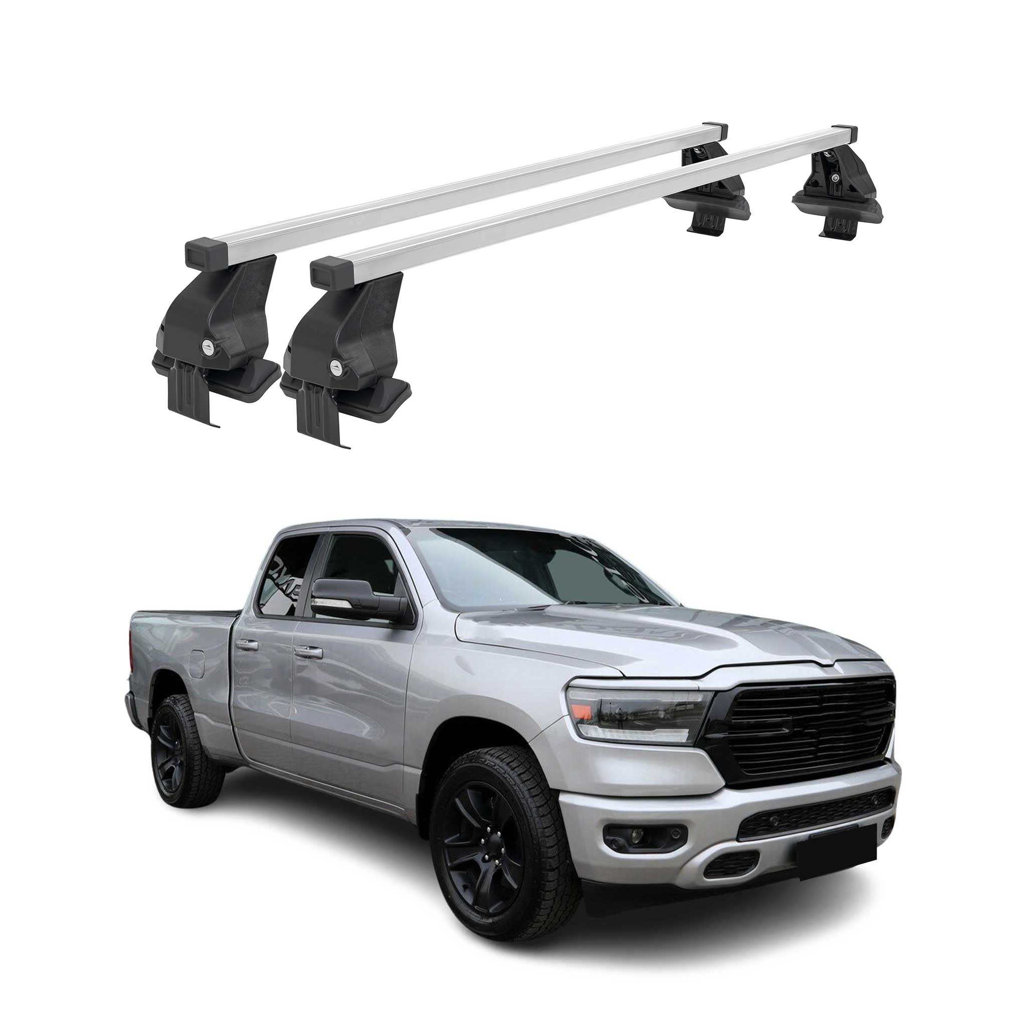 2009-2018 RAM 2500 Roof Rack Cross Bars Silver