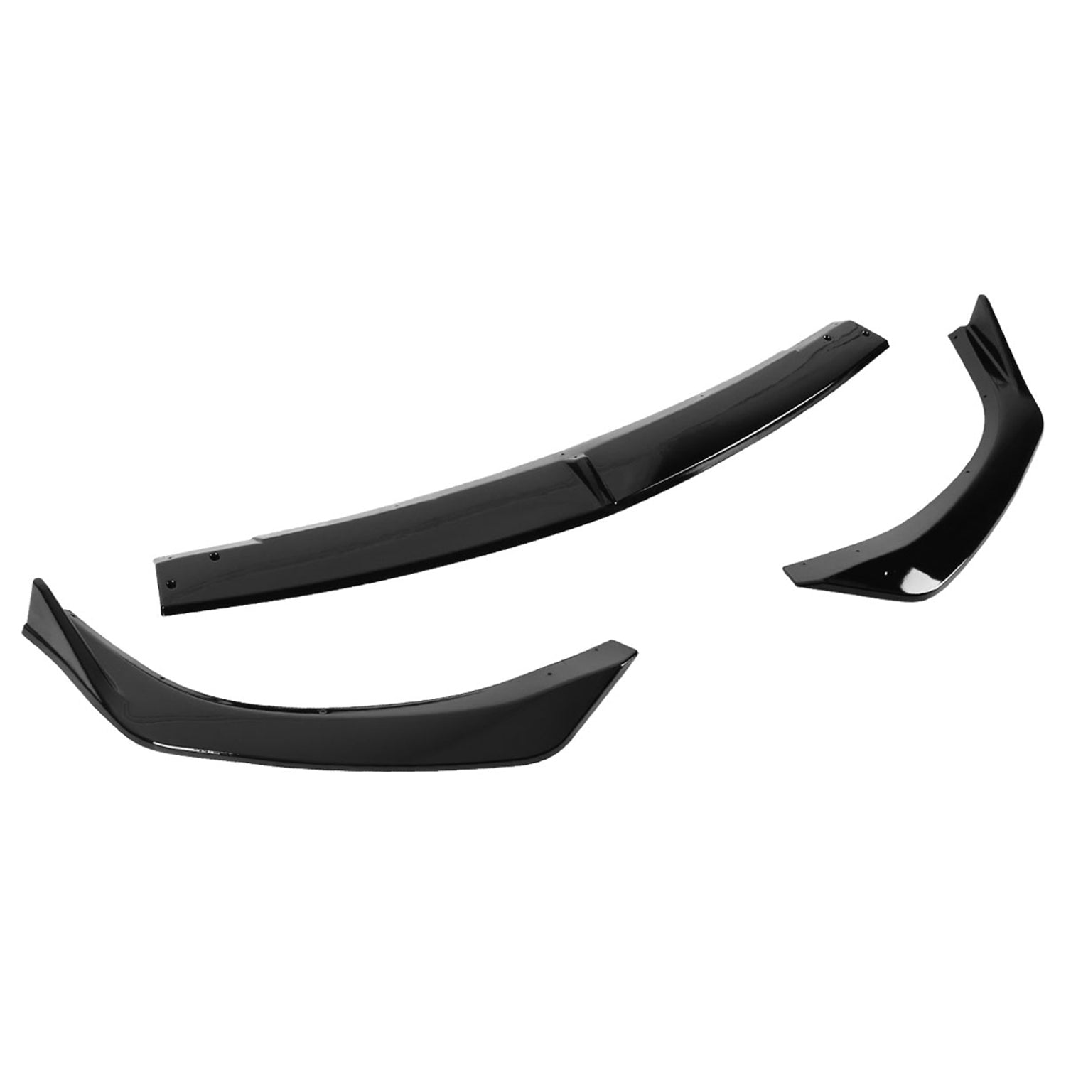 2019-2020 Mazda 3 Glossy Black Polypropylene 3Pcs Front Bumper Lip Set