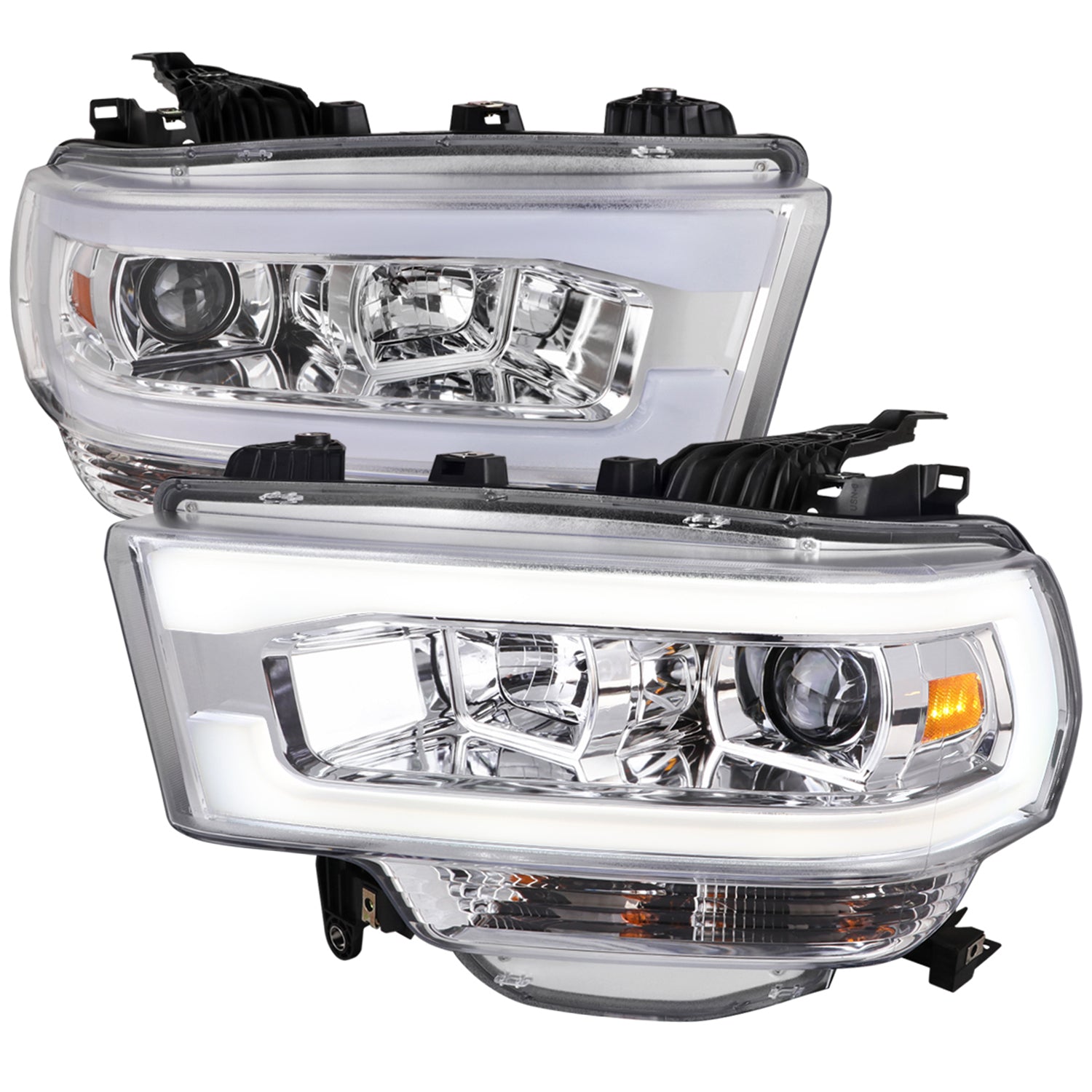 2019-2024 Dodge RAM 2500/3500/4500/5500 LED Tube Projector Headlights Chrome