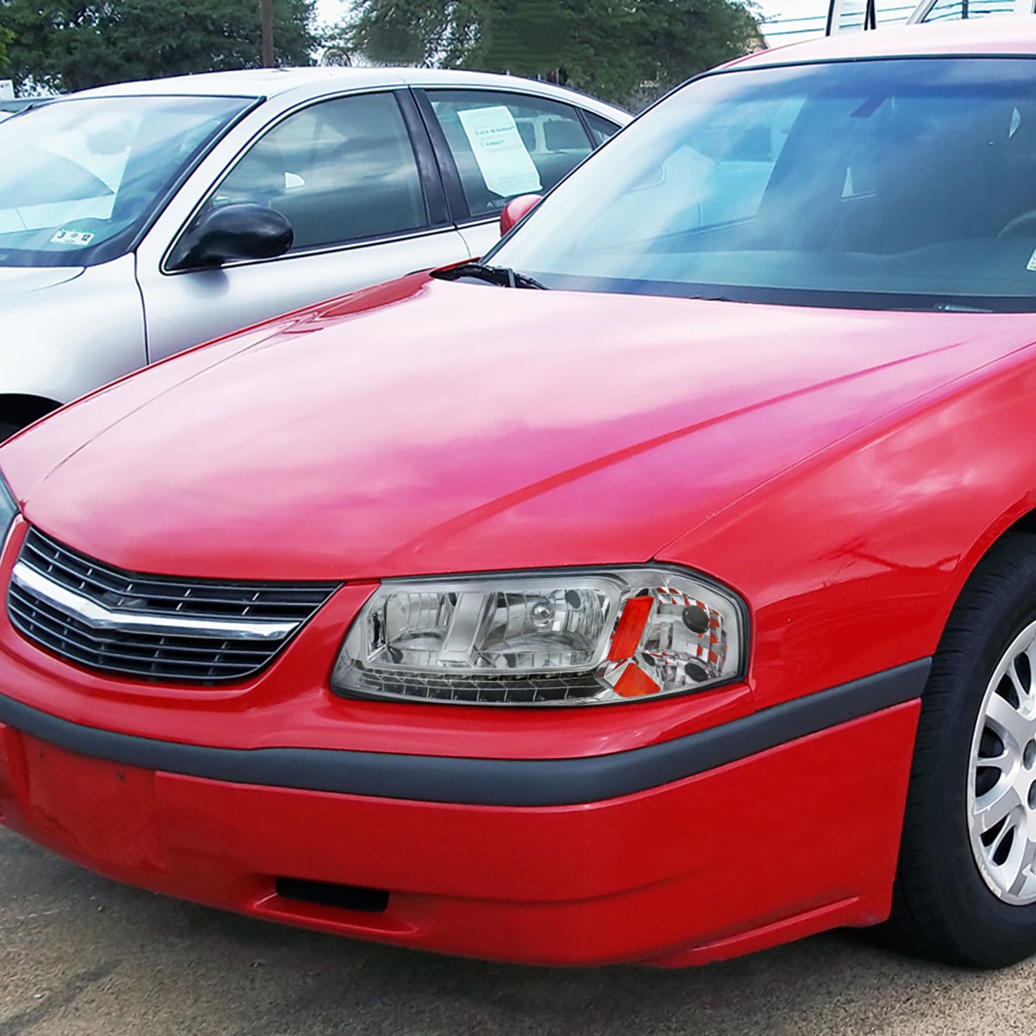 2000-2005 Chevy Impala Crystal Headlights w/ SMD LED Light Strip Chrome/Clear