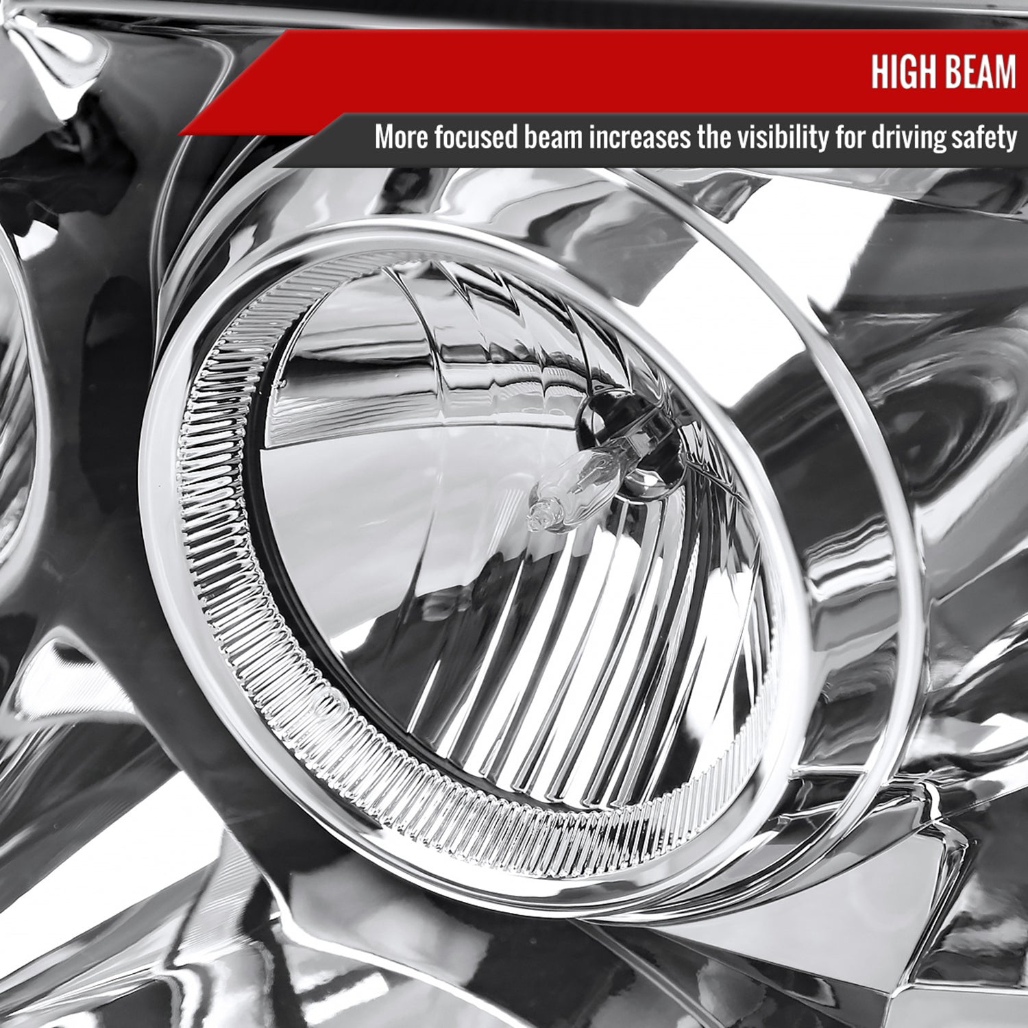 2004-2015 Nissan Titan / 04-2007 Armada LED C-Bar Headlights Signal Chrome