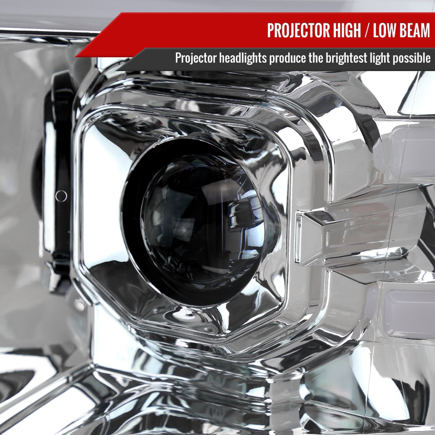 2009-2014 Ford F-150 Sequential LED Turn Signal Projector Headlights Chrome